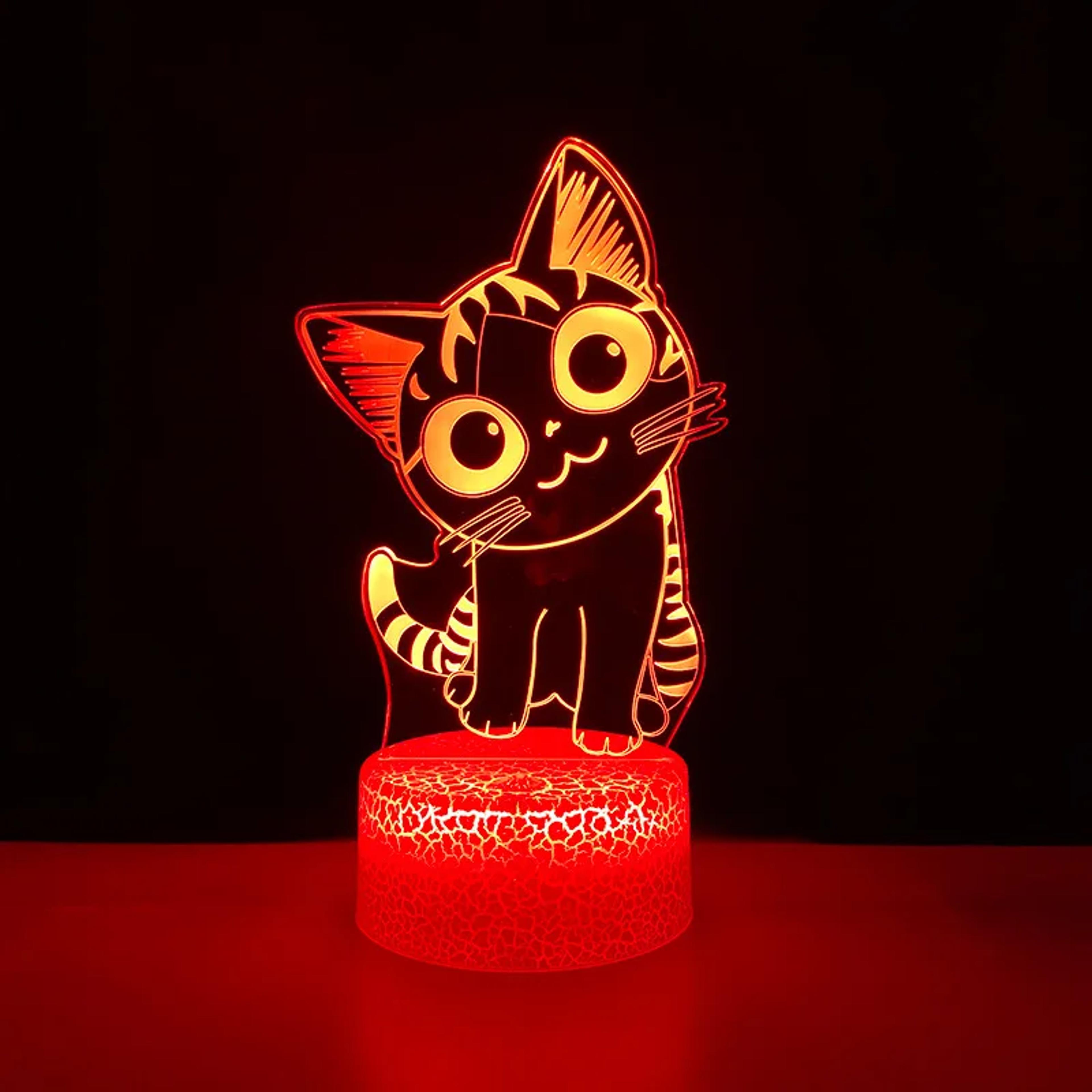Cute Cat Night Light LED Cat Lamp For Kids USB Acrylic Novelty Table Nightlight Bedroom Room Decor  1