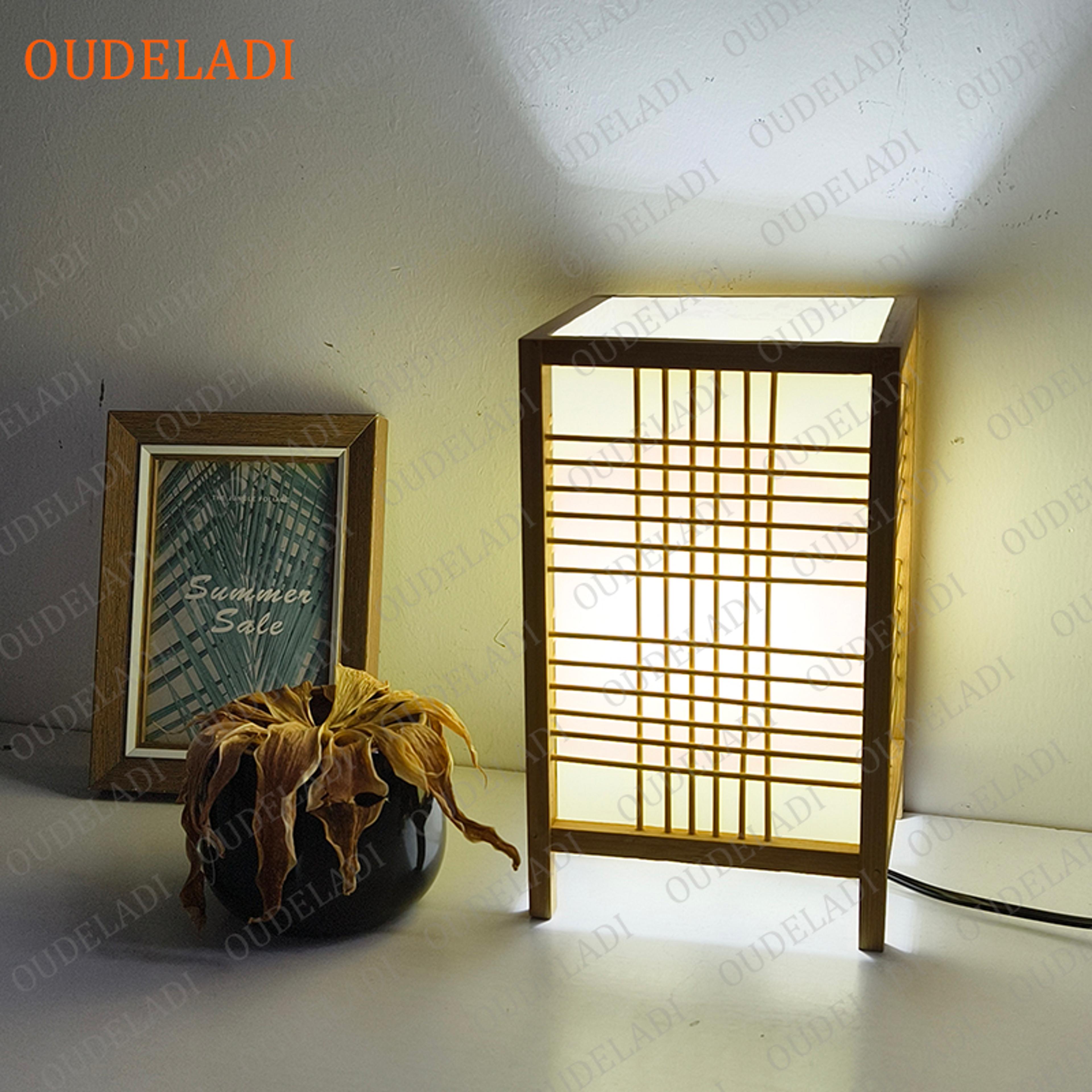 Bedroom Warm Bedside Lamp Zen Tea Room Lamp Tatami Decor Wood Table Lamps Living Room Bamboo Art De 3