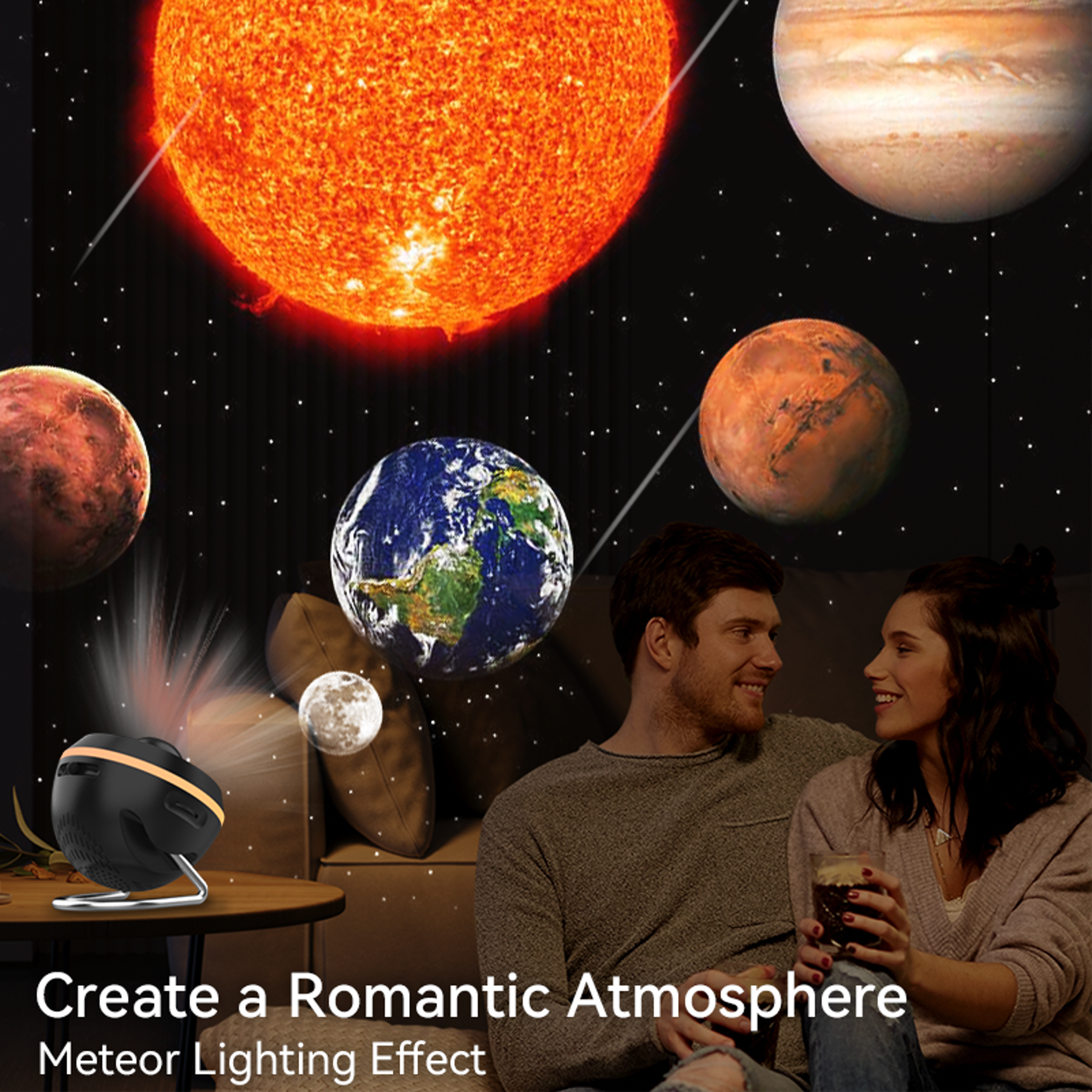 Galaxy Star Projector Meteor Ultra Clear Night Light Rotary Space Ball Planetarium Projector For Ki 4