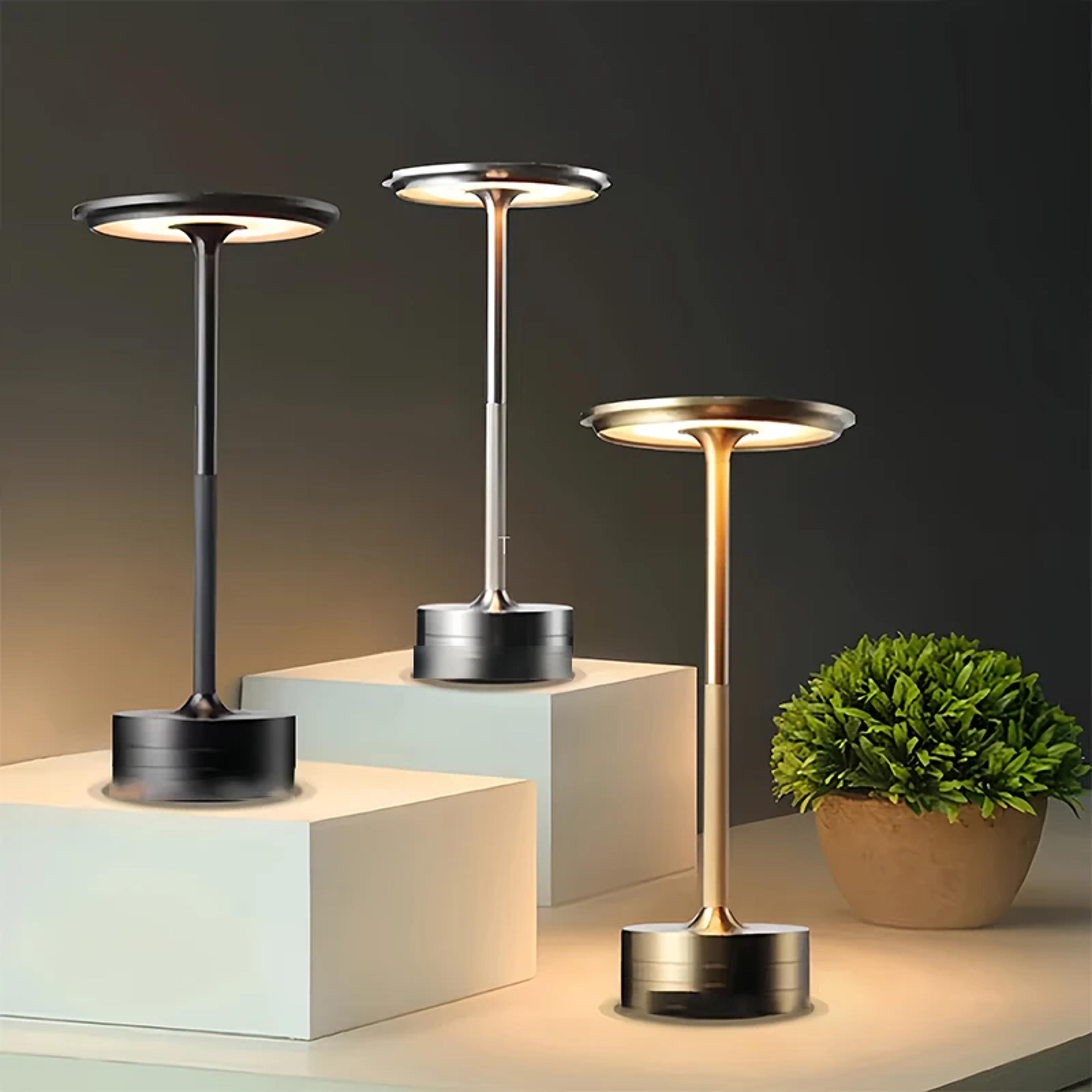 Vintage Metal LED Desk Lamp Touch Control Adjustable Brightness Rechargeable Portable For Office Be 0