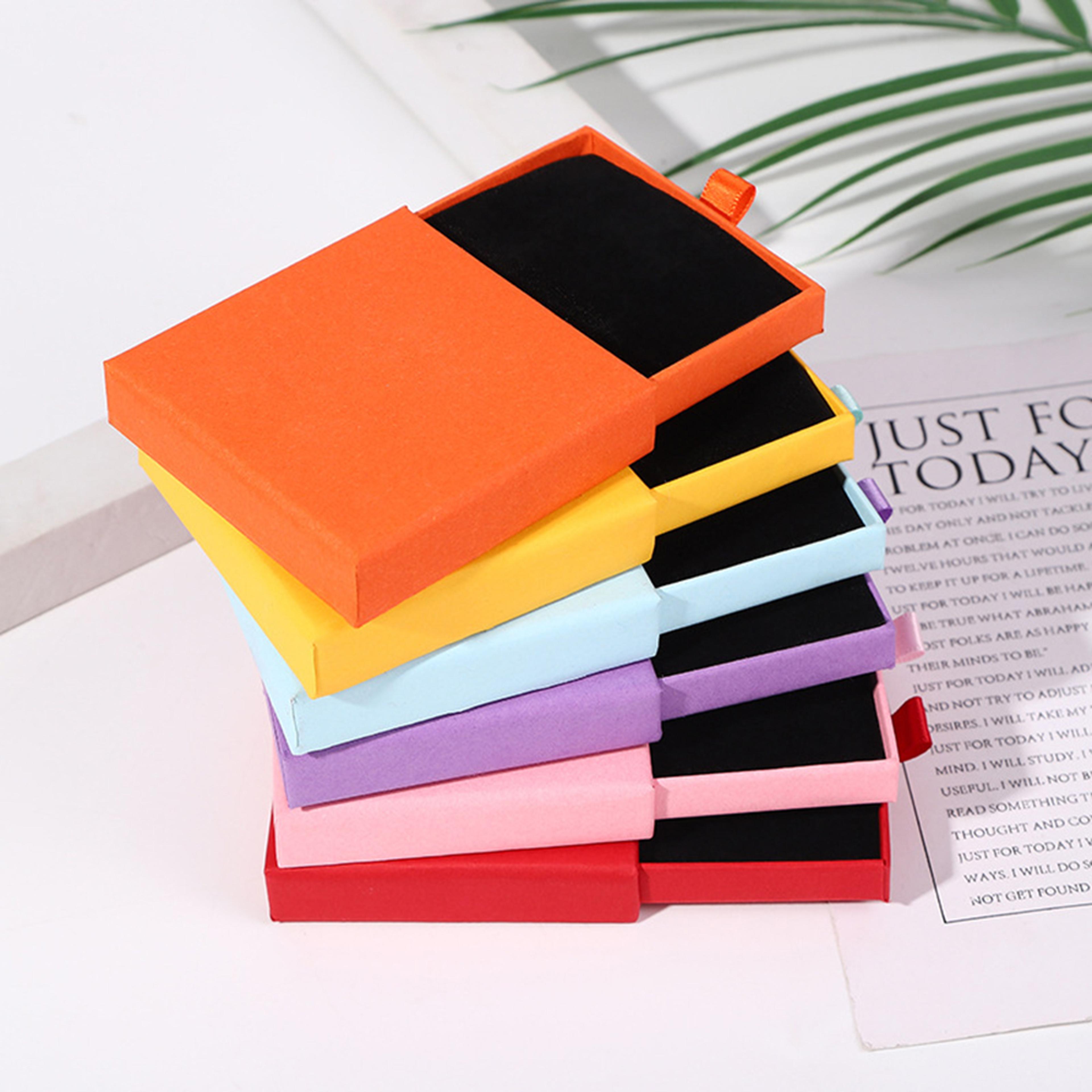 creative drawer jewelry packaging box, necklace, rings, earrings, bracelet storage organizer display stand, solid color