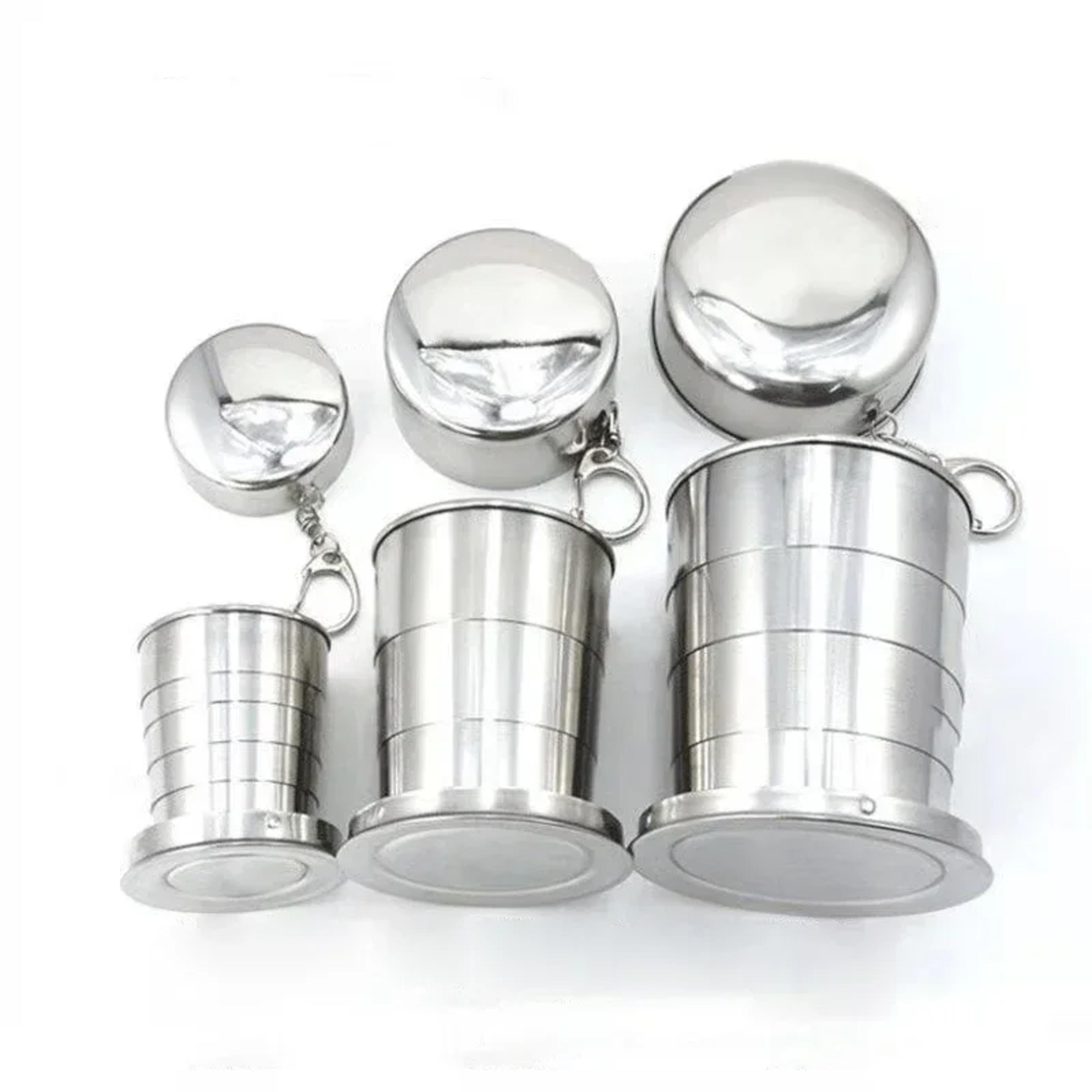 Stainless Steel Folding Cup Camping Cookware Retractable Cup Teacups Teaware Camp Utensils Tablewar 1