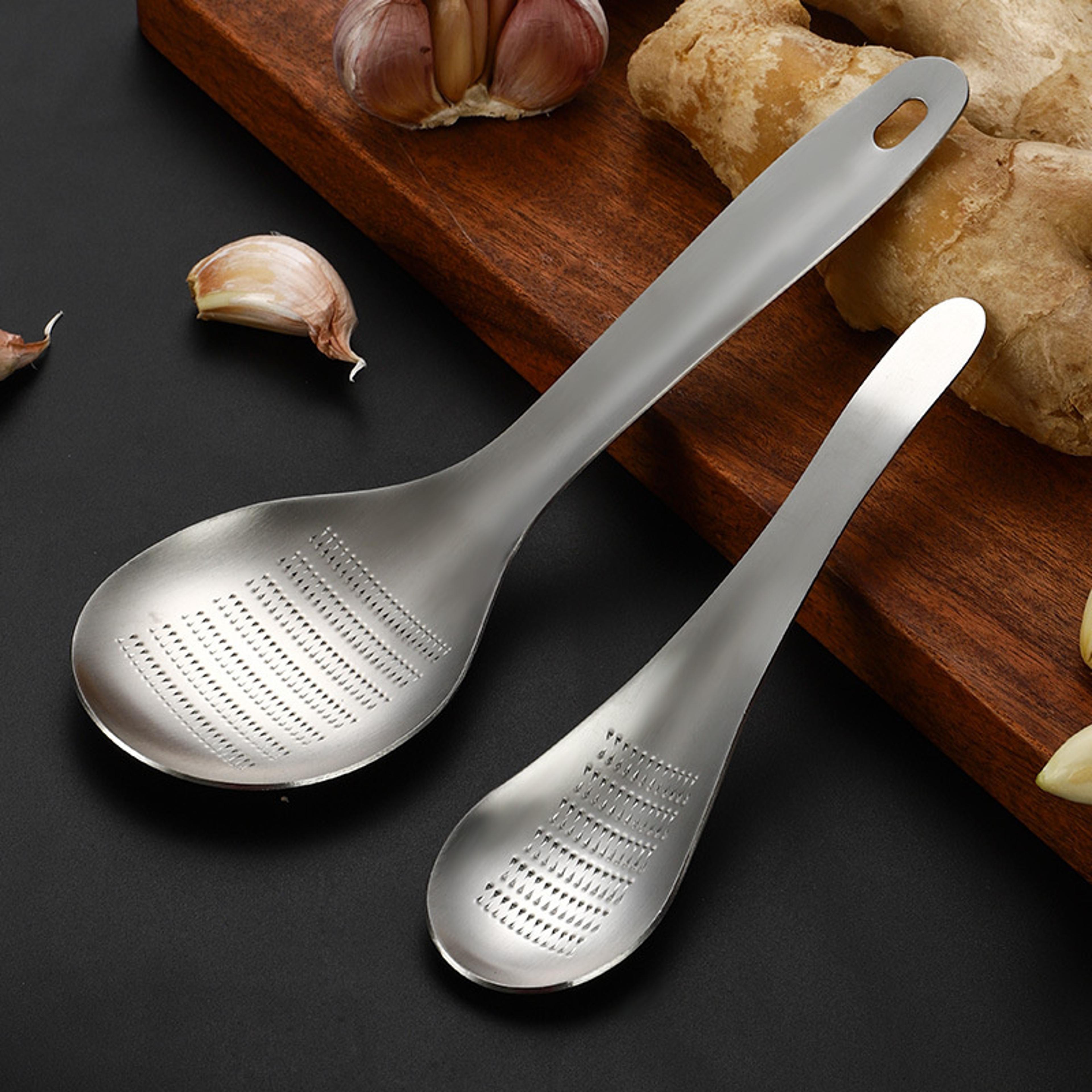 Stainless Steel Ginger Grater Spoon Garlic Ginger Spoons Versatile Kitchen Ginger Masher For Mincin 4