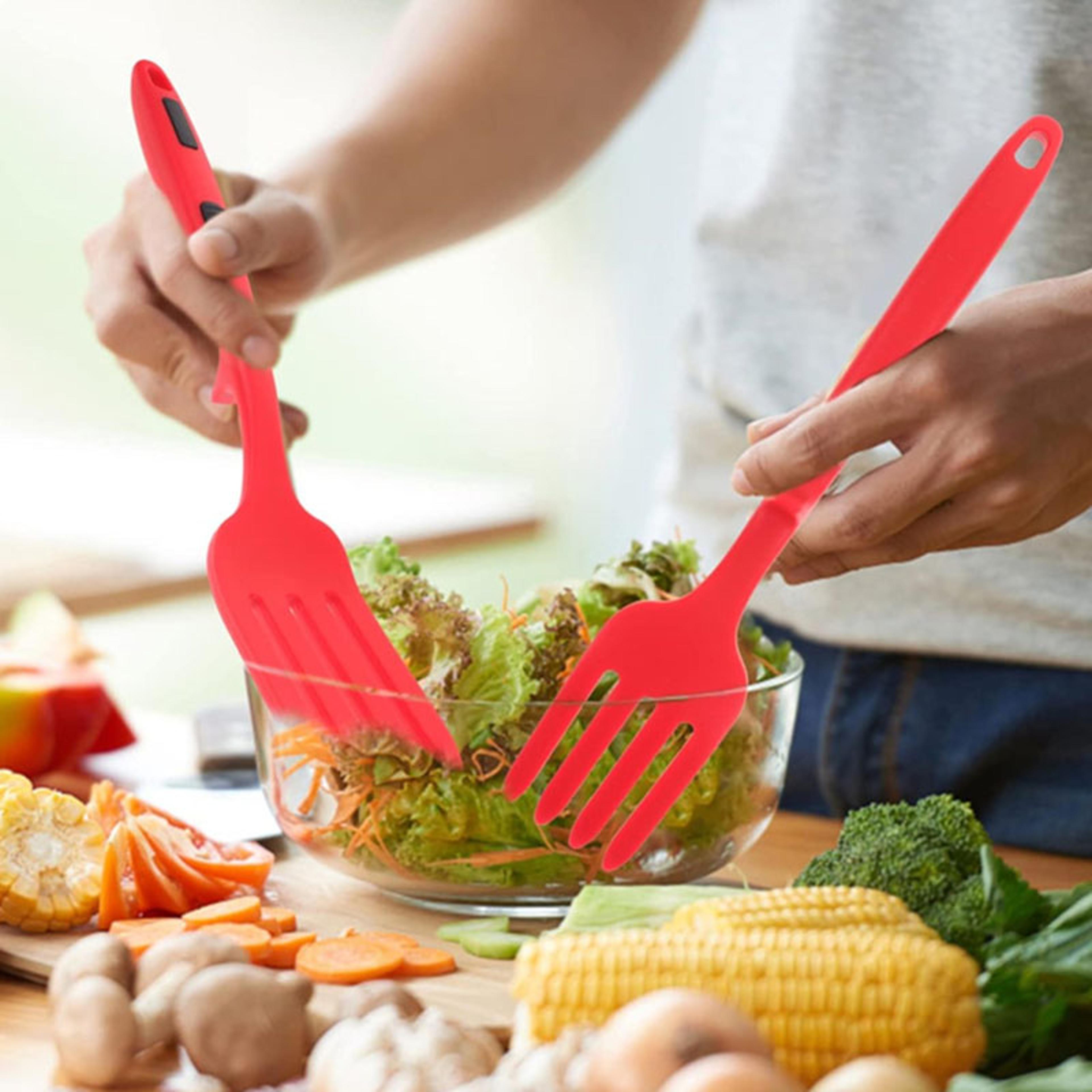 Silicone Flexible Cooking Forks HeatResistant Food Fork For Mixing Pasta Noodle Kitchen Forks Nonst 4