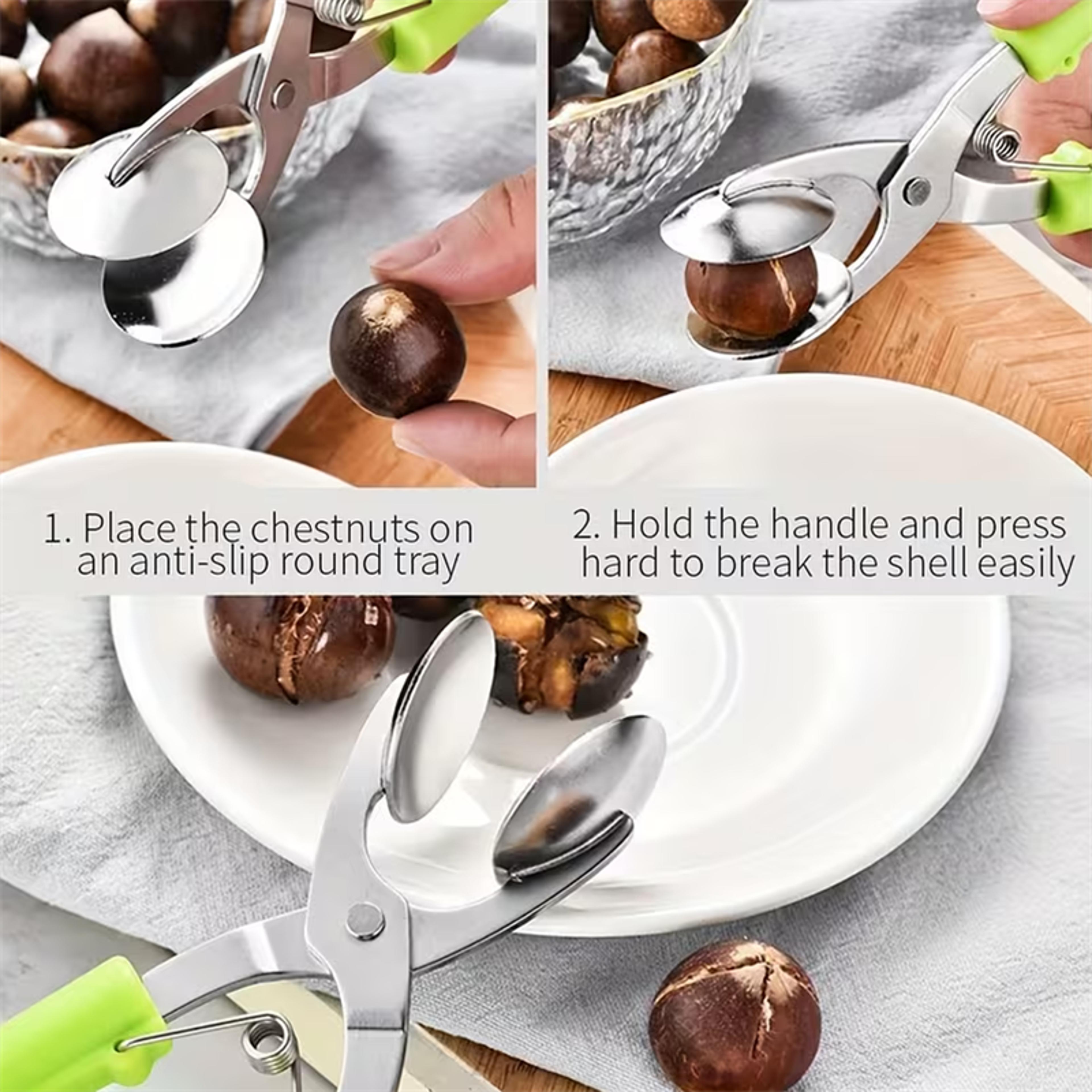 Chestnuts Opener Clip Nut Cracker Stainless Steel Blade Walnut Cracker Sheller For Kitchen Use Meta 3