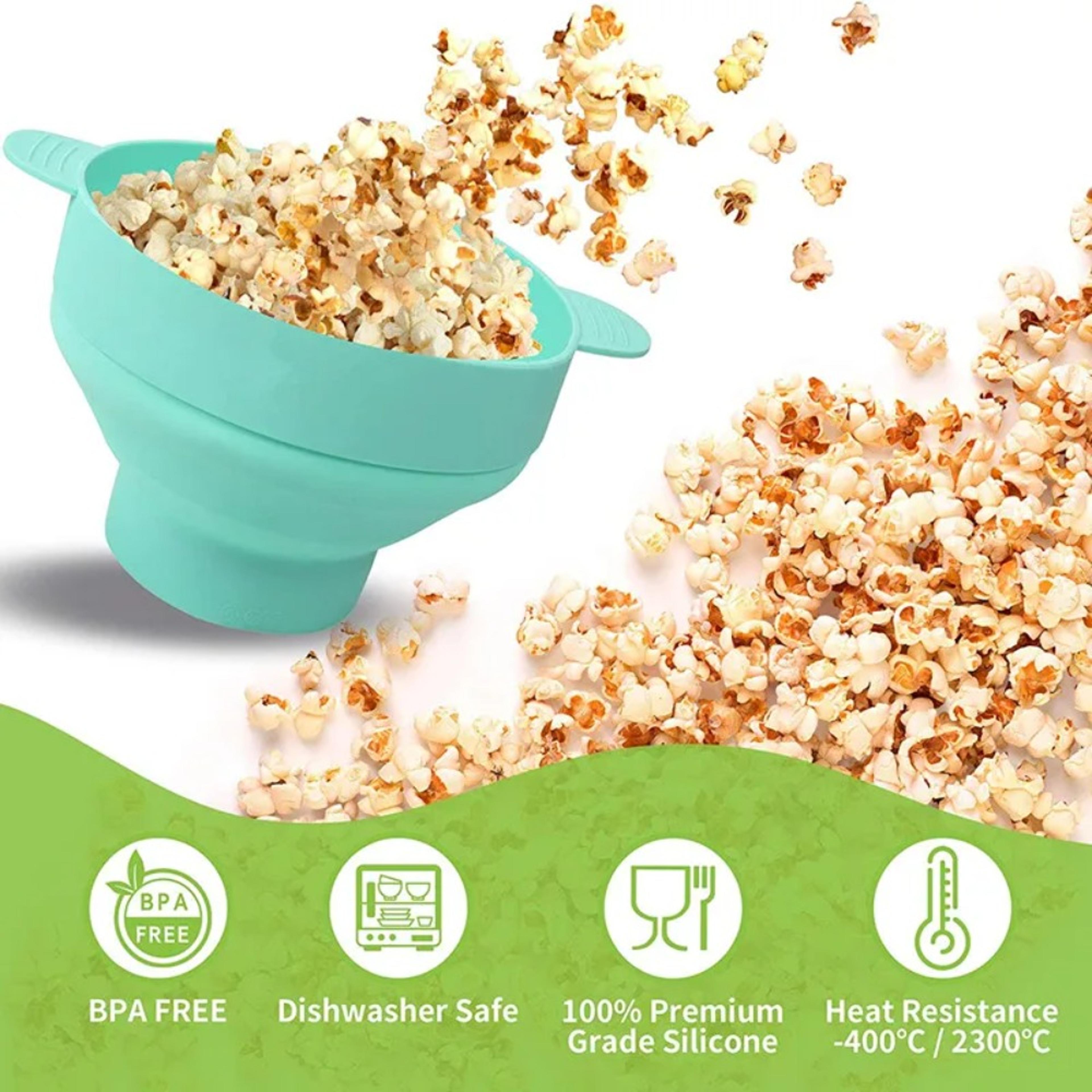 Microwave Popcorn Popper Silicone Popcorn Maker Collapsible Bowl With Lid BPAFree Dishwasher Safe K 1
