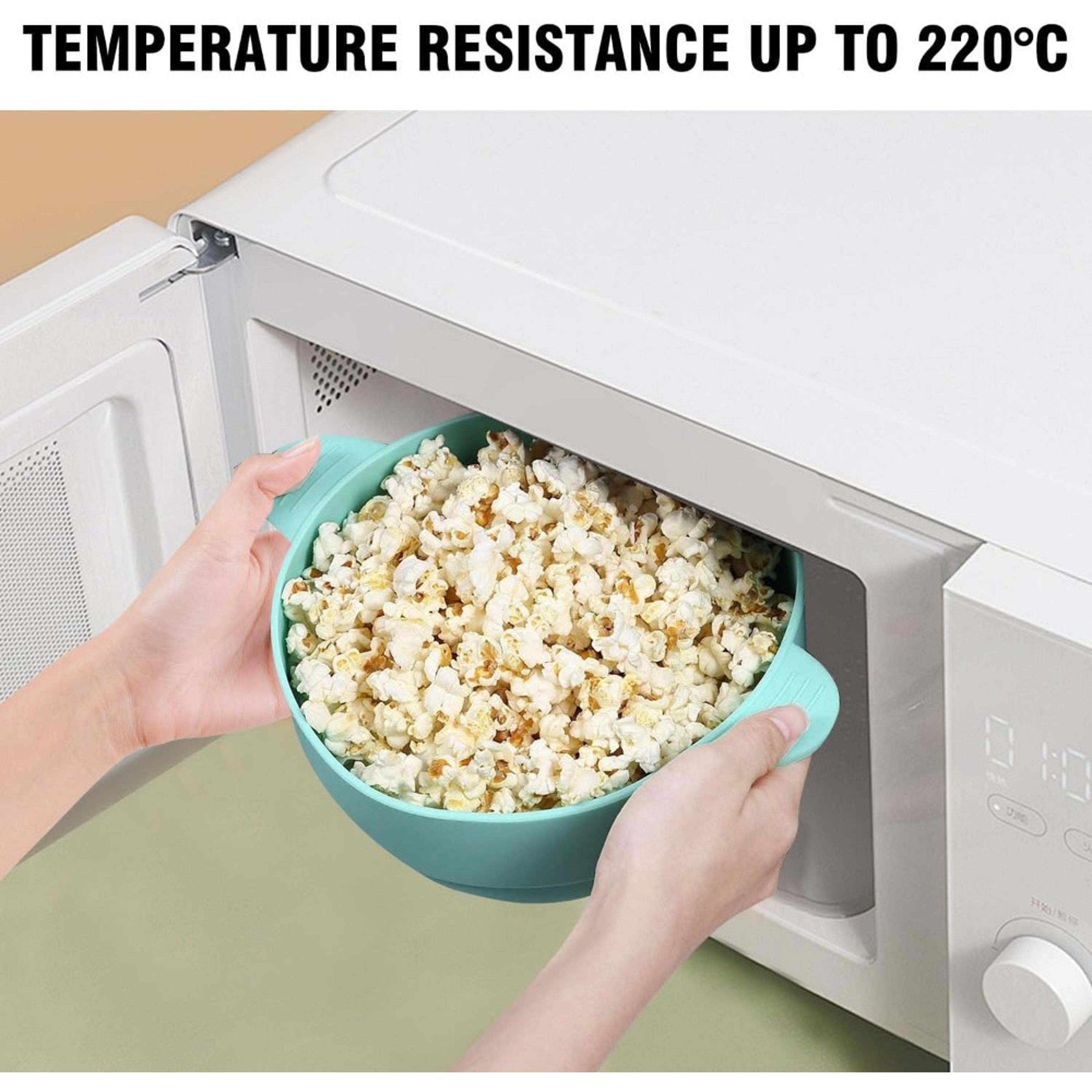 Microwave Popcorn Popper Silicone Popcorn Maker Collapsible Bowl With Lid BPAFree Dishwasher Safe K 2