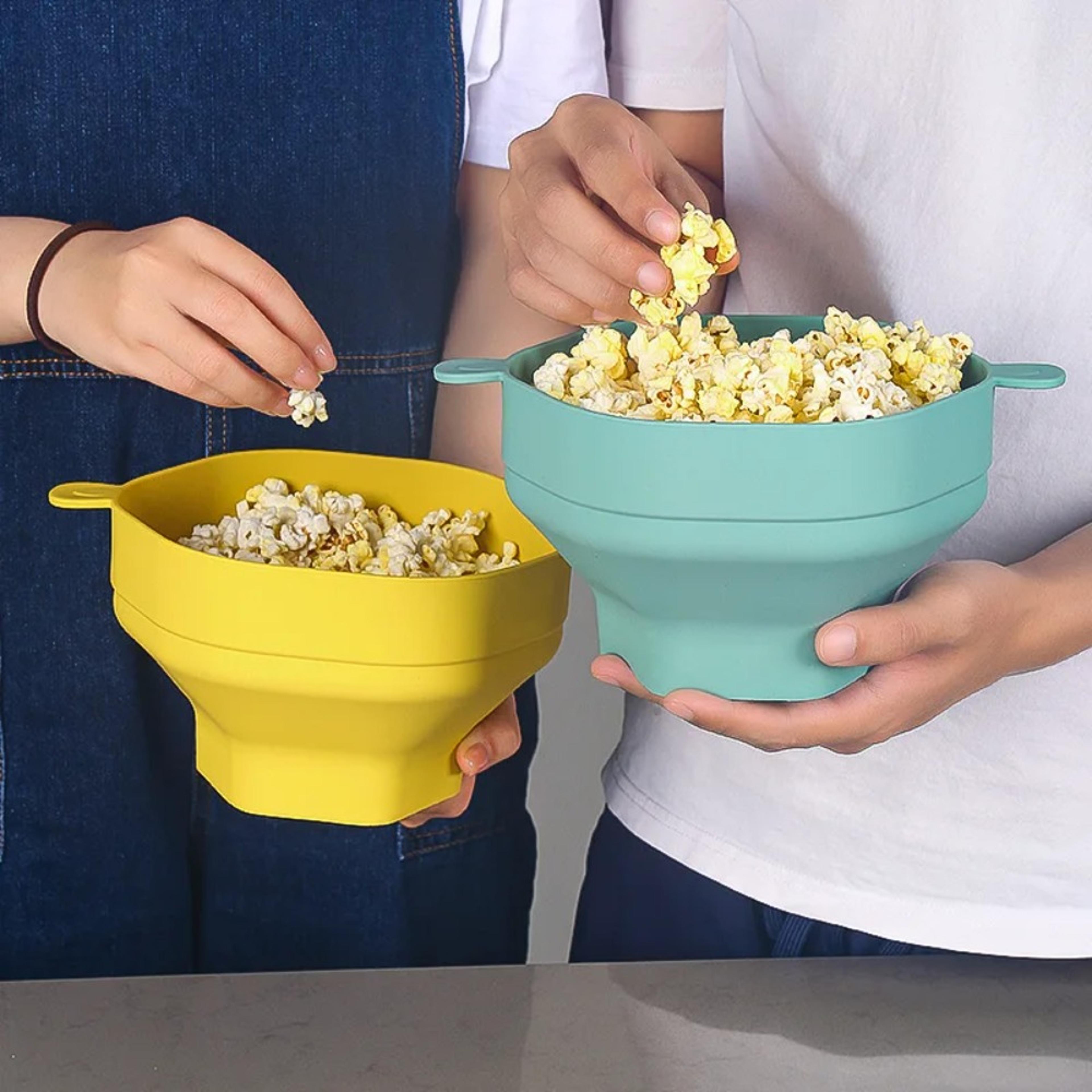 Microwave Popcorn Popper Silicone Popcorn Maker Collapsible Bowl With Lid BPAFree Dishwasher Safe K 4