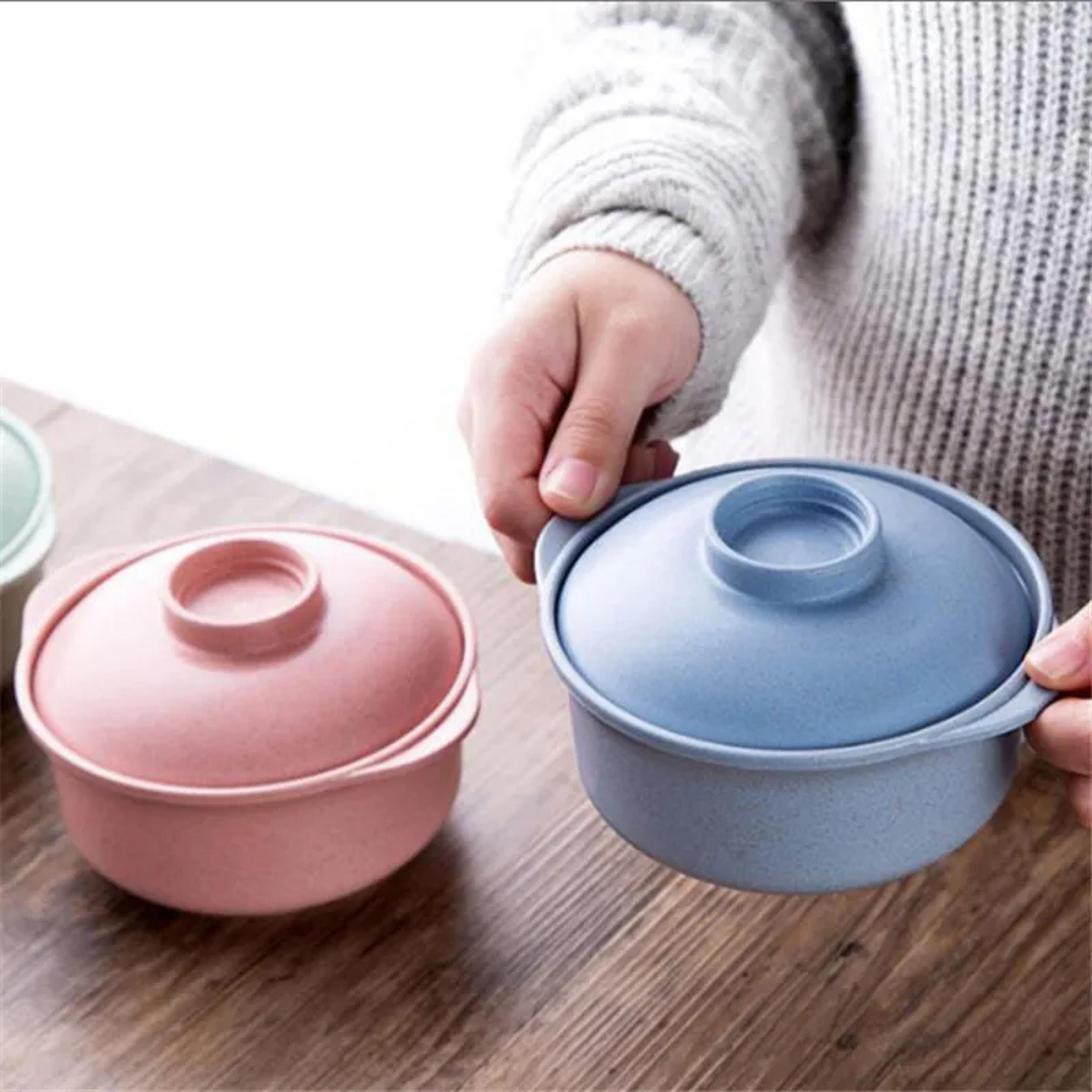 Instant Noodle Bowls With Lids Style Soup  Hot Rice Bowls Healthy Tableware For Students Food Conta 3