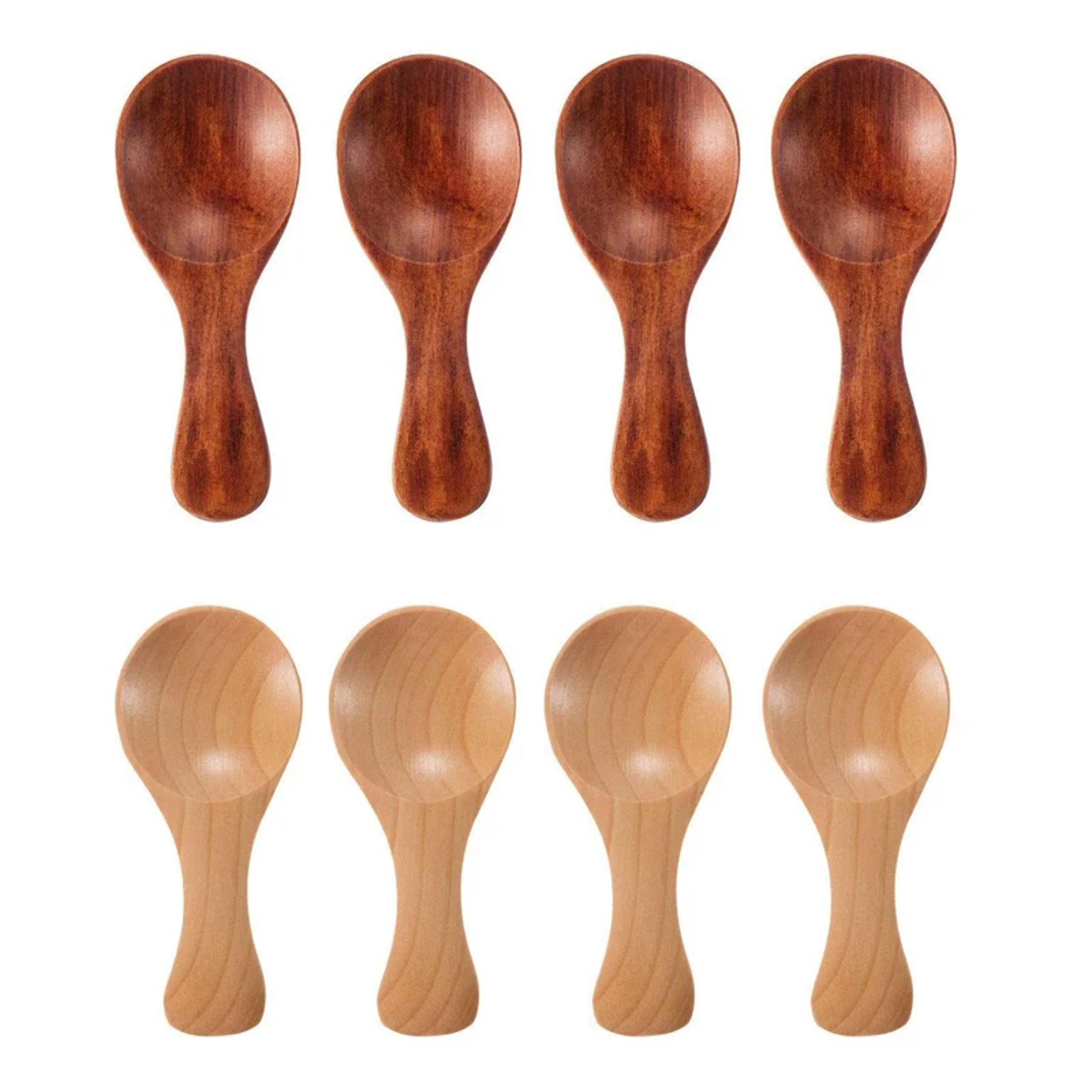 Mini Wooden Spoons Small Kitchen Spice Scoop Condiment Spoon For Sugar Tea Coffee Short Handle Wood 3