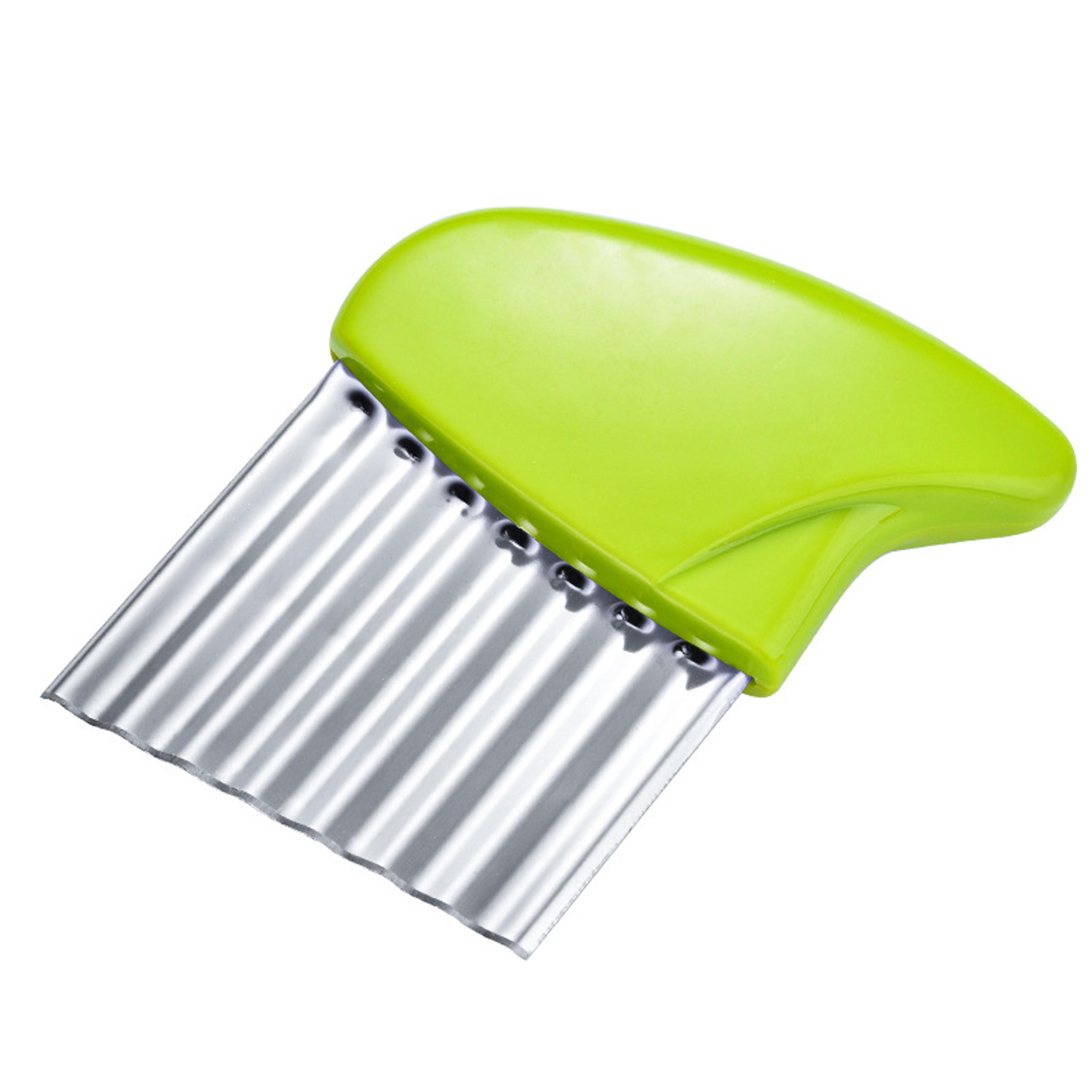 Stainless Steel Potato Chip Slicer Dough Vegetable Fruit Crinkle Wavy Slicer Knife Potato Cutter Ch 2