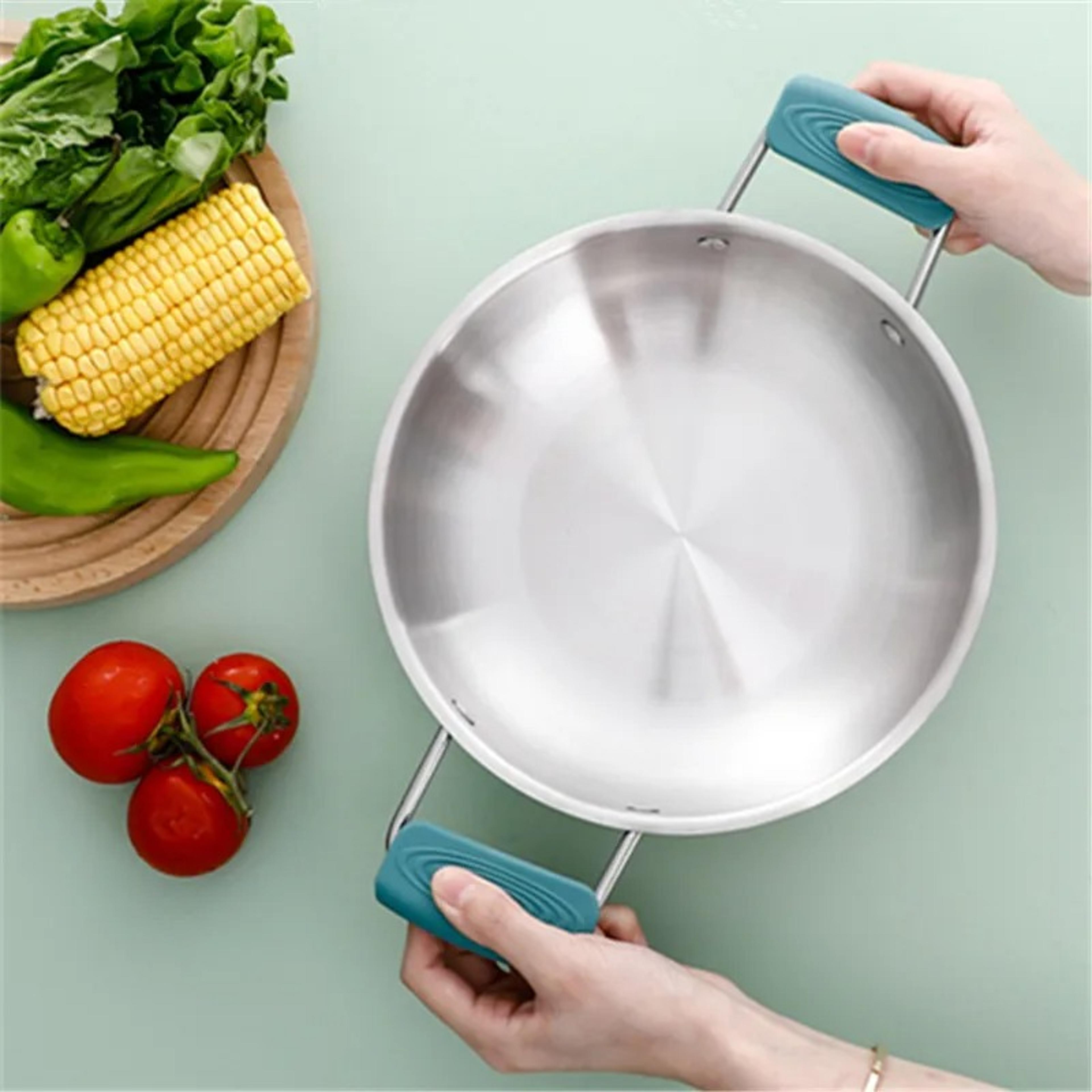 Silicone Pan Handle Cover Auto Lock Heat Resistant Clip For Cast Iron Skillet Pot Anti Scald Cookin 1