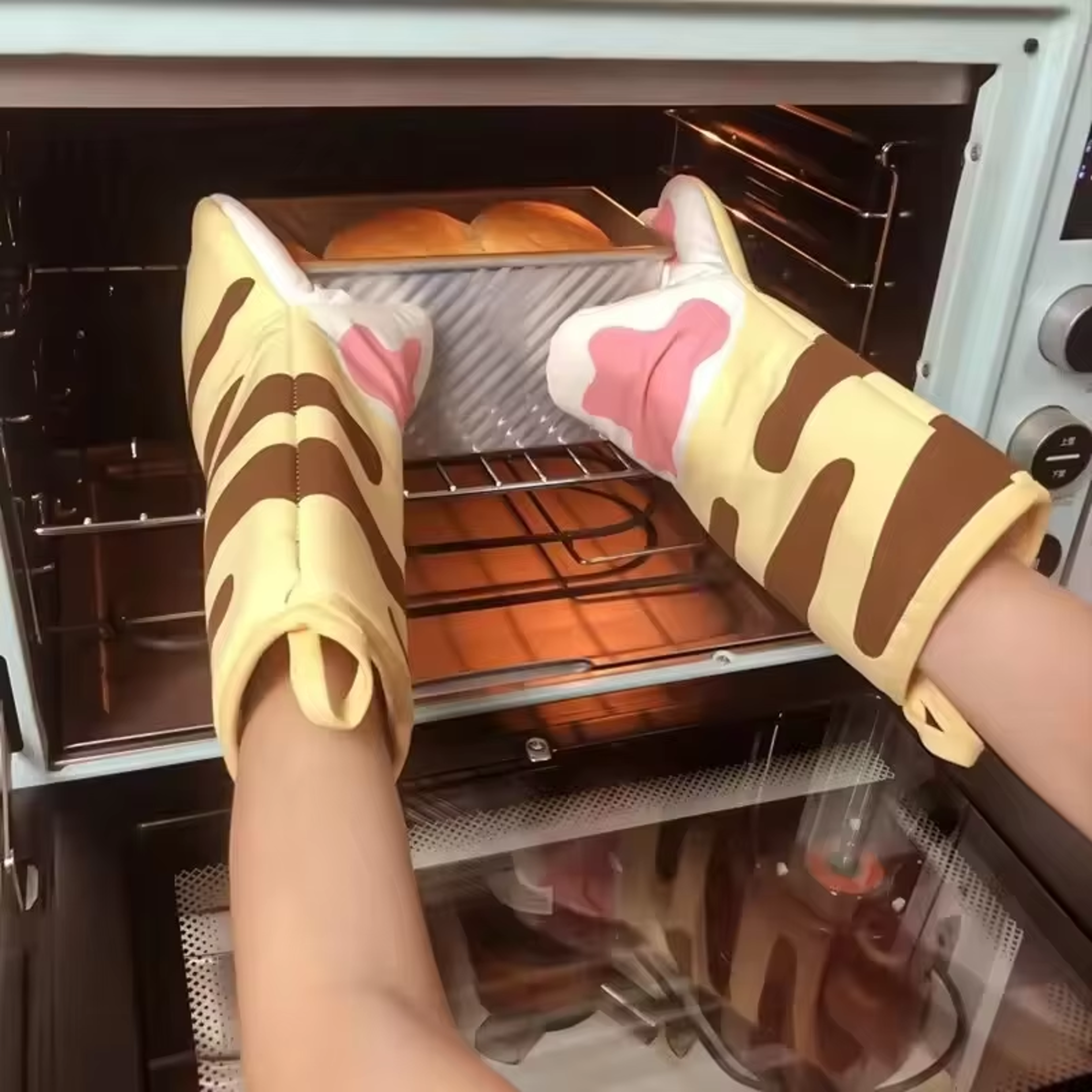 single microwave insulated glove, cute cat paw baking glove, anti scalding anti slip thickened heat resistant mitt