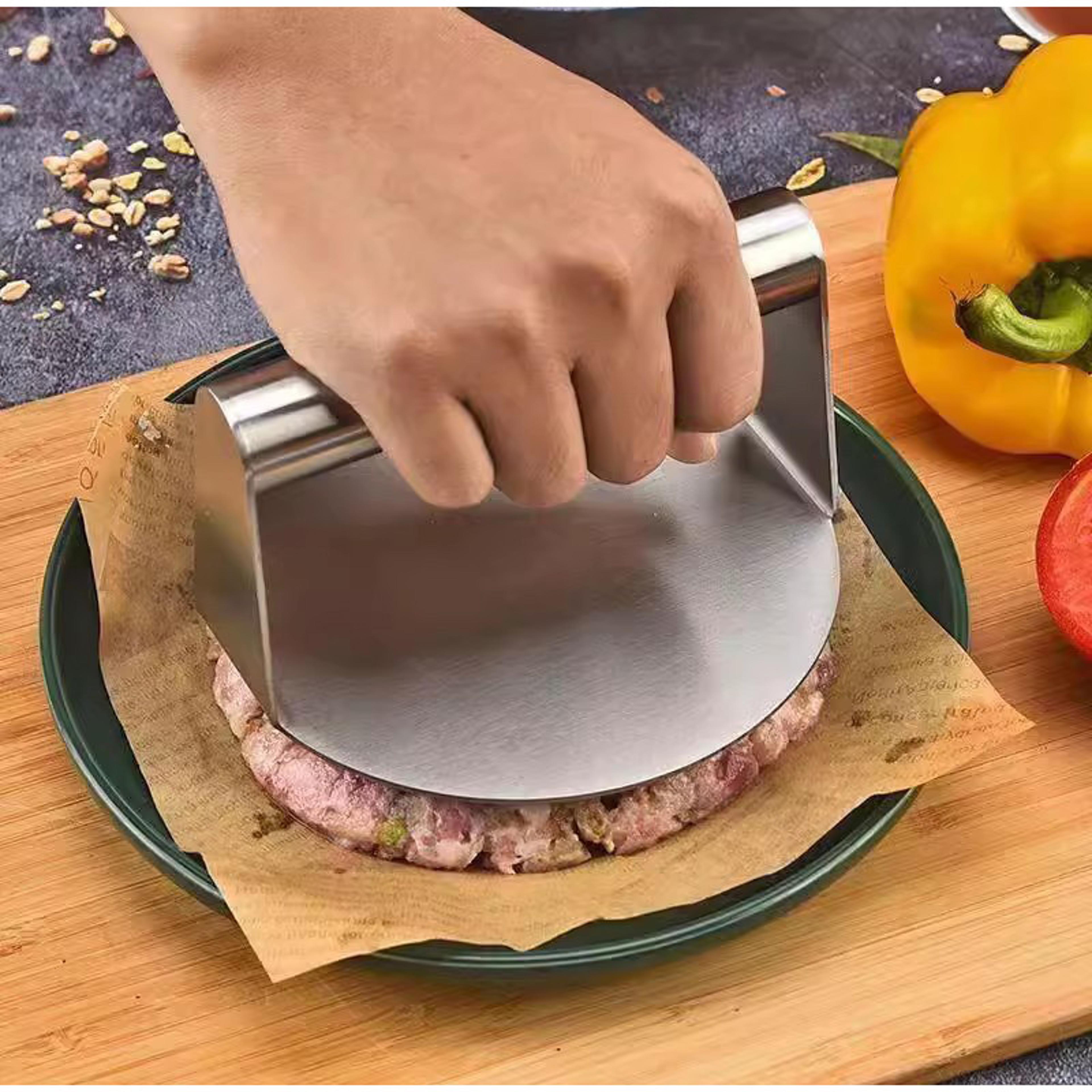 stainless steel smash burger press, hamburger patties meat masher, circular meat press mold, kitchen accessories