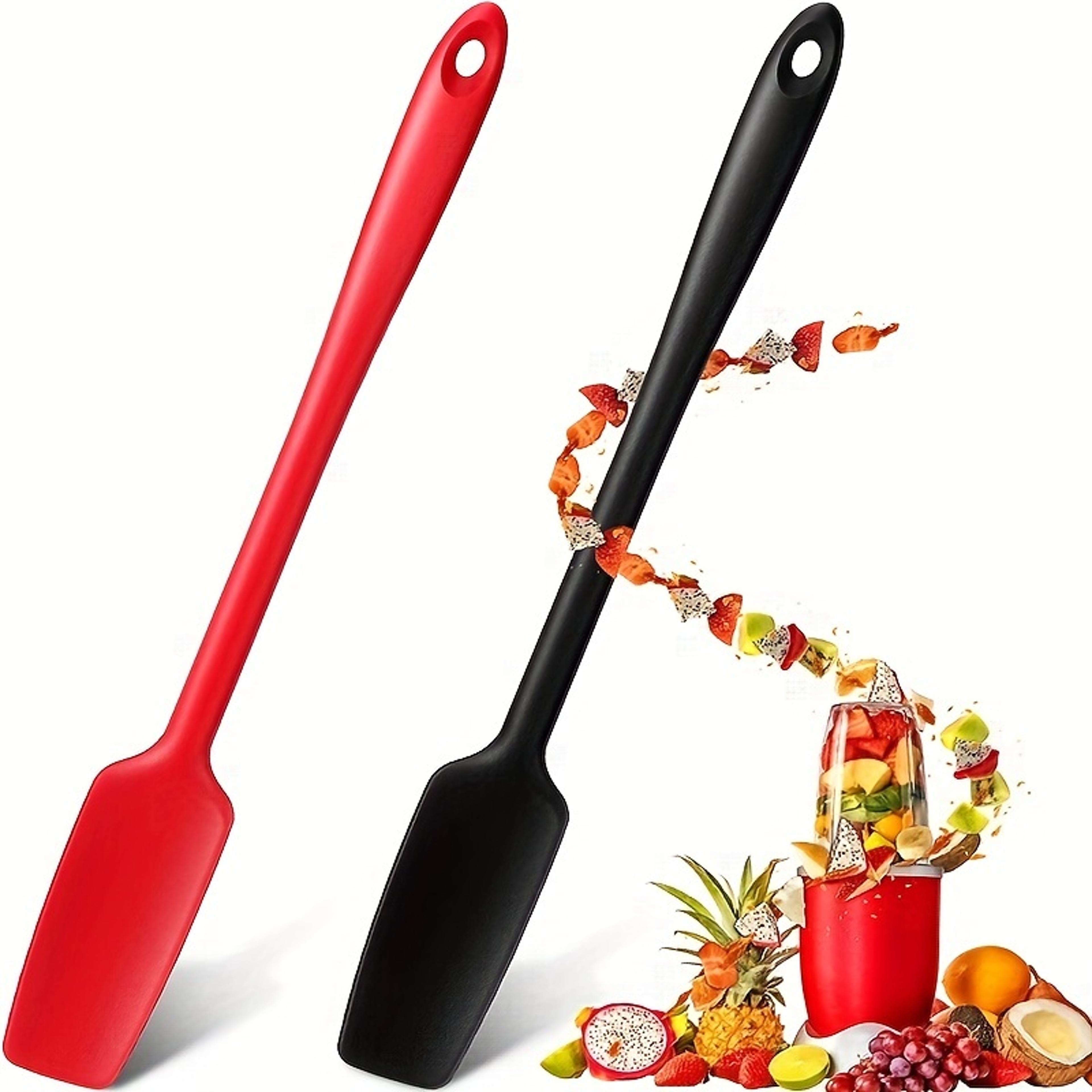 Long Handle Silicone Spatula For Kitchen NonStick Rubber Scraper For Smoothies Blenders Cooking Bak 2