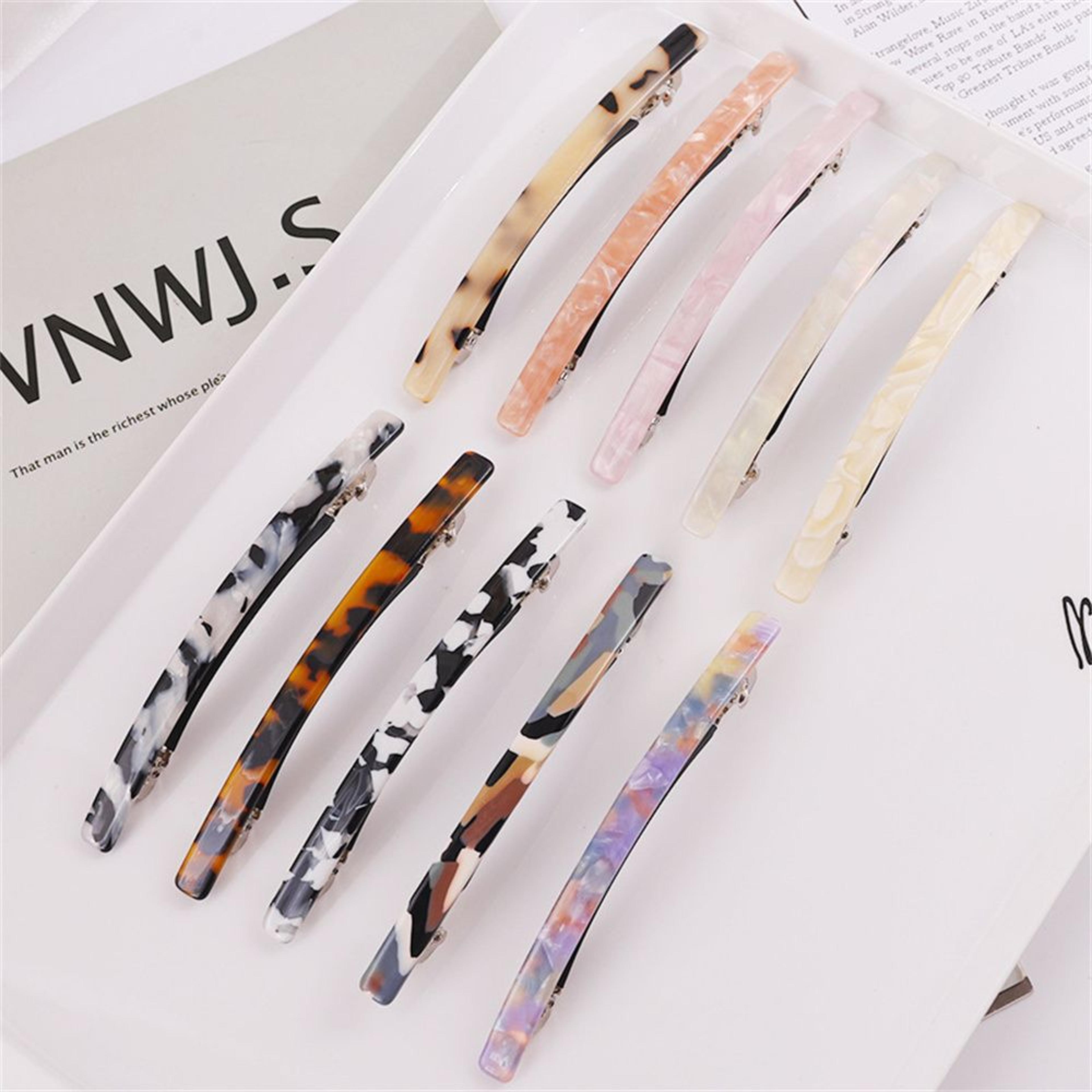 geometric leopard acetate hair pin, hair clips for gifts, long gifts hair accessories, stylish hairpins, elegant barrett