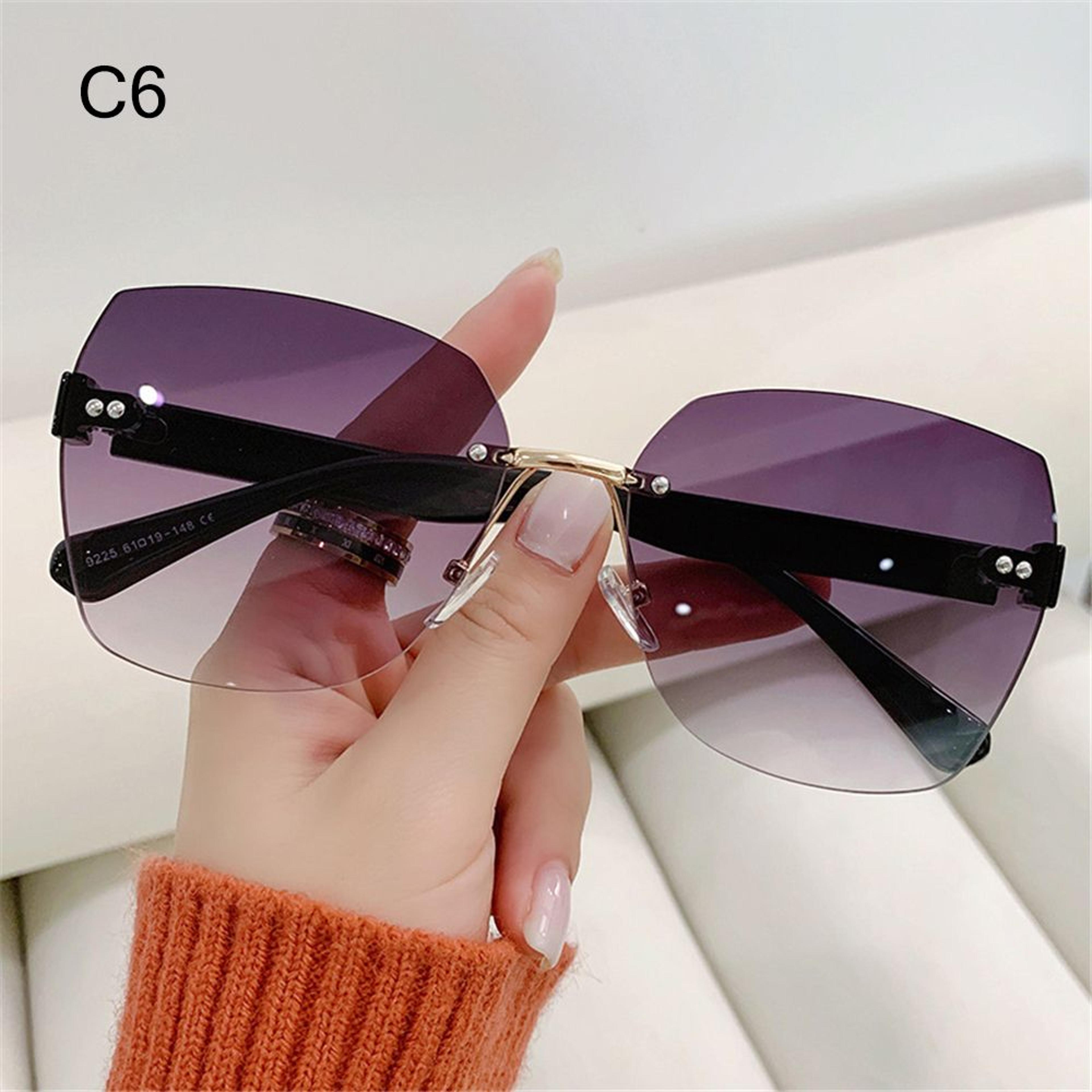 New Vintage Ladies Eyeglasses Summer Women Shades Gradient Rimless Sunglasses Frameless Sun Glasses 11