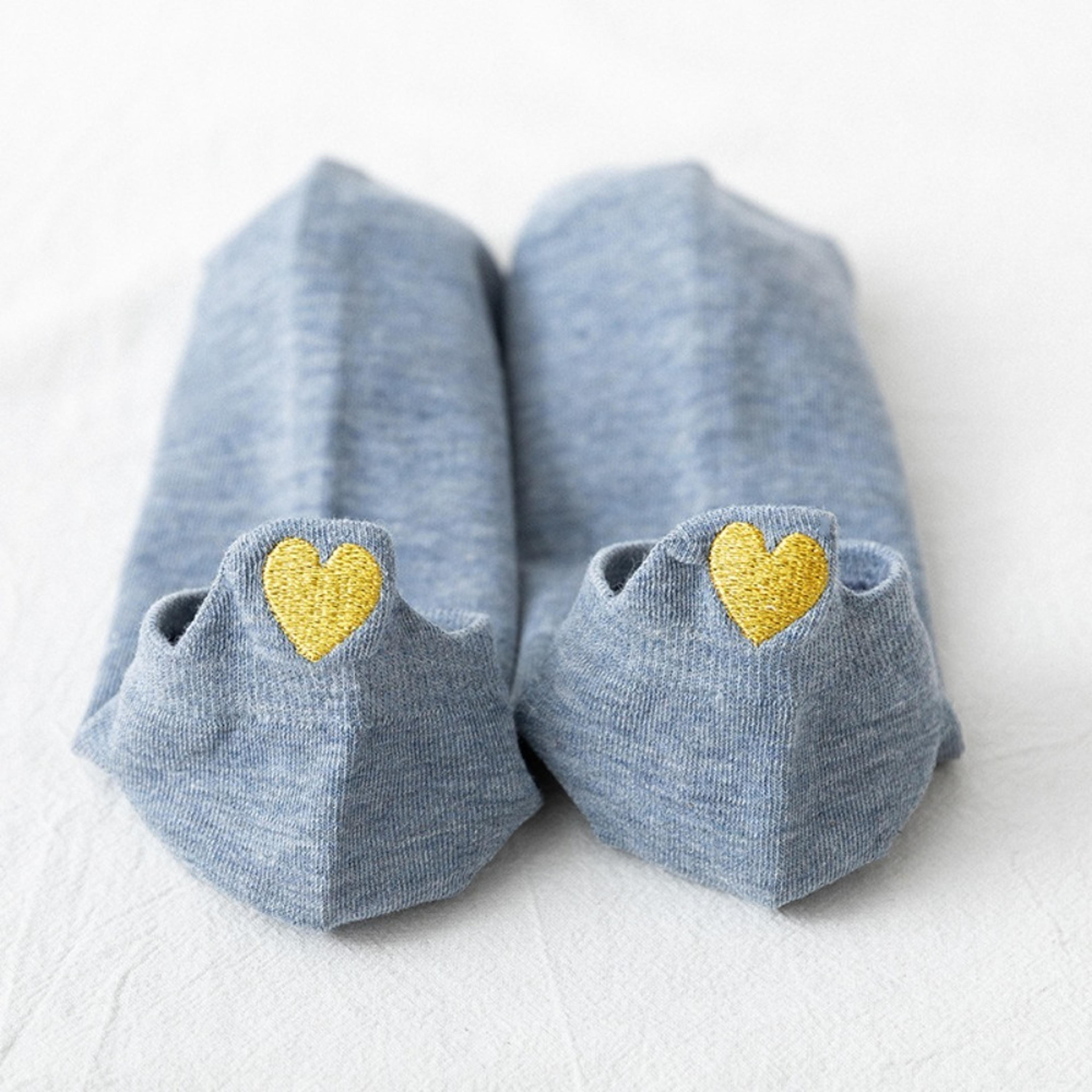 Shallow Mouth Boat Socks Cute Funny Compression Anklet Cotton Socks For Women New Love Embroidery D 5