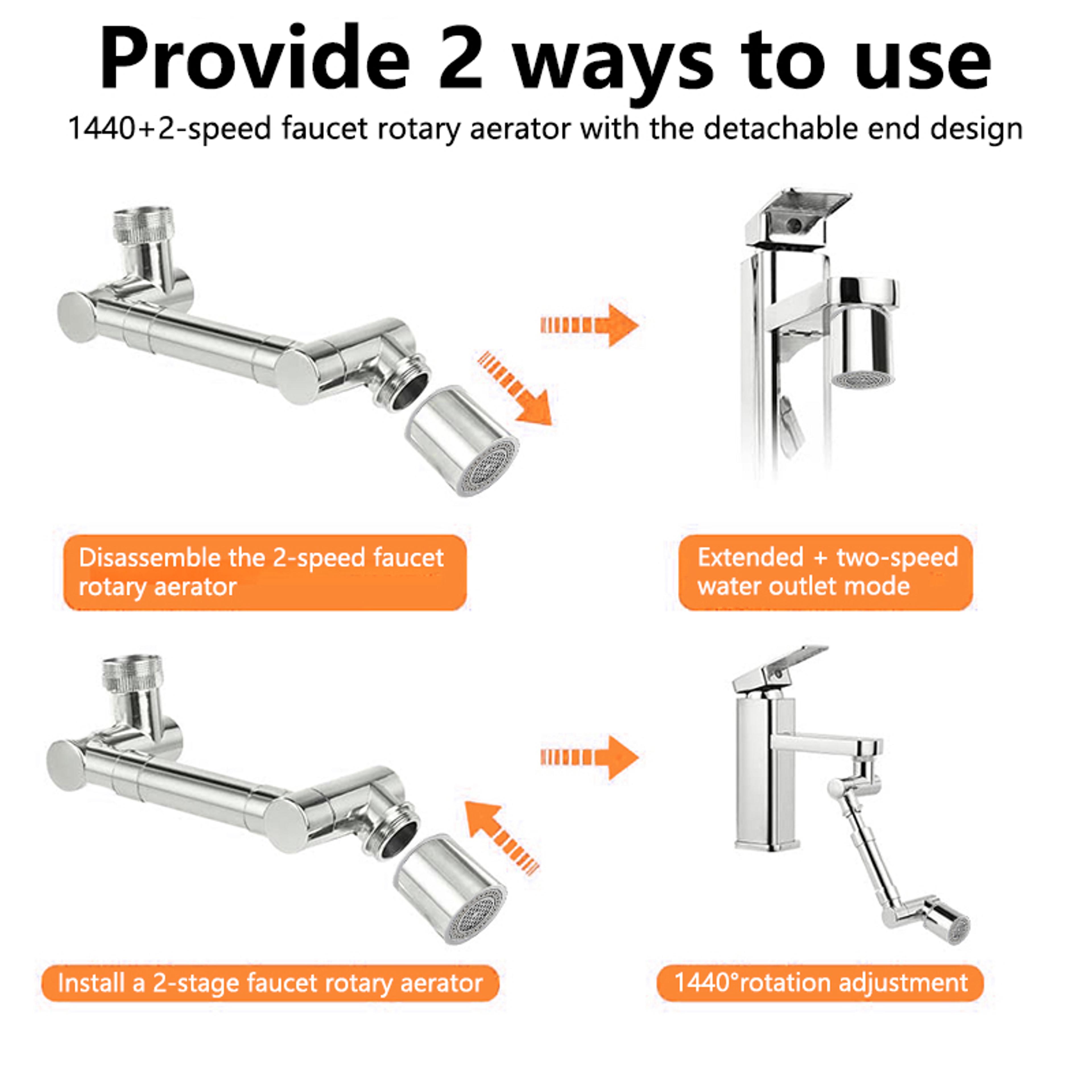 Swivel Faucet Extender Sink Aerator Scalable Splash Water Tap Extension For Kitchen Bathroom Univer 4