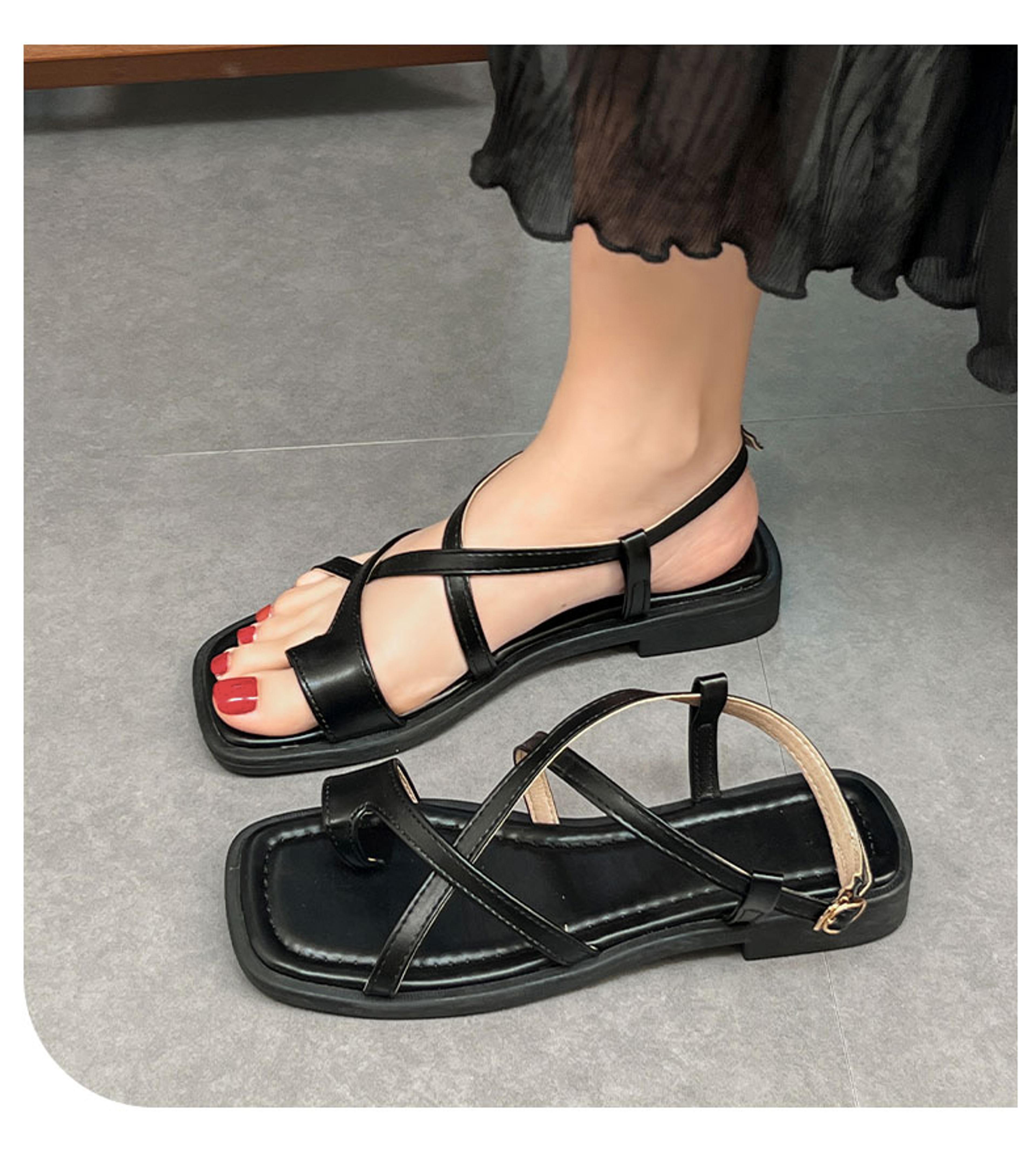 Sandals For Women Summer Simple Fashionable Flats Elastic Band Outdoor Beach Shoes Casual Ladies Ro 5