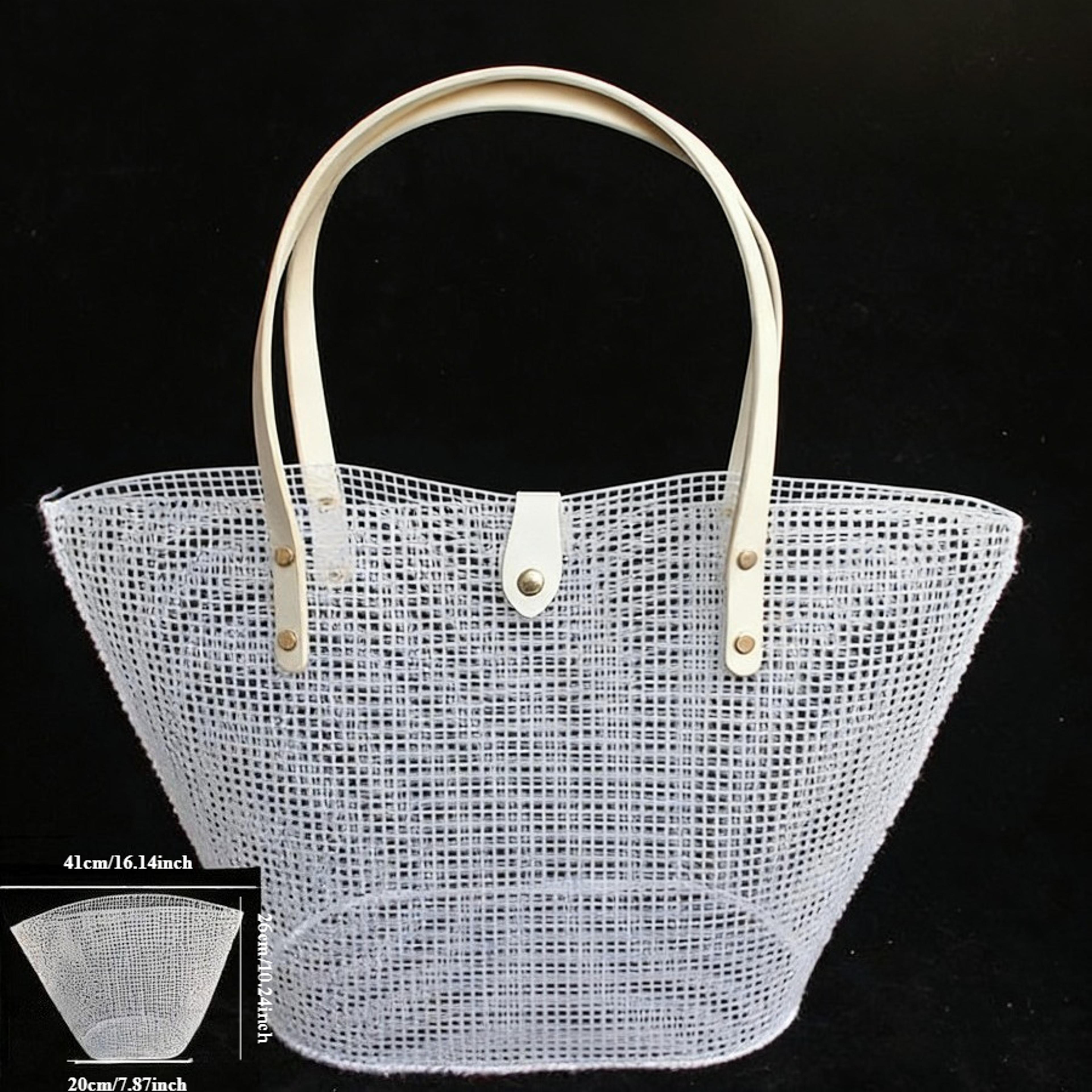 Black Mesh Plastic Embroidery HandWoven Bag DIY Tool Kit For Craft Lovers Wallet DIY Material Handm 3