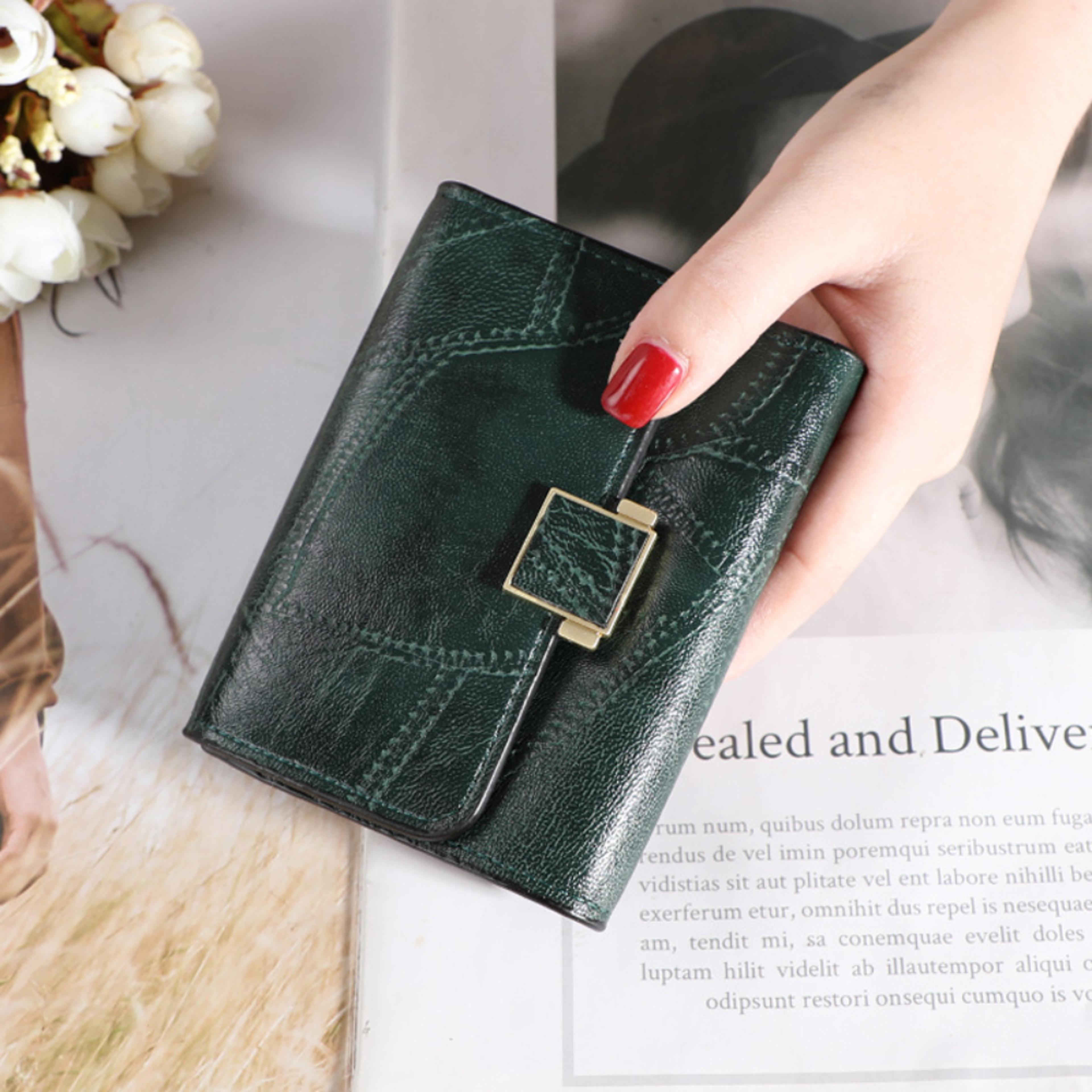 Vintage Women Wallet Short Leather Small Purse Mini Female Fashion Card Holder Coin Purse 8