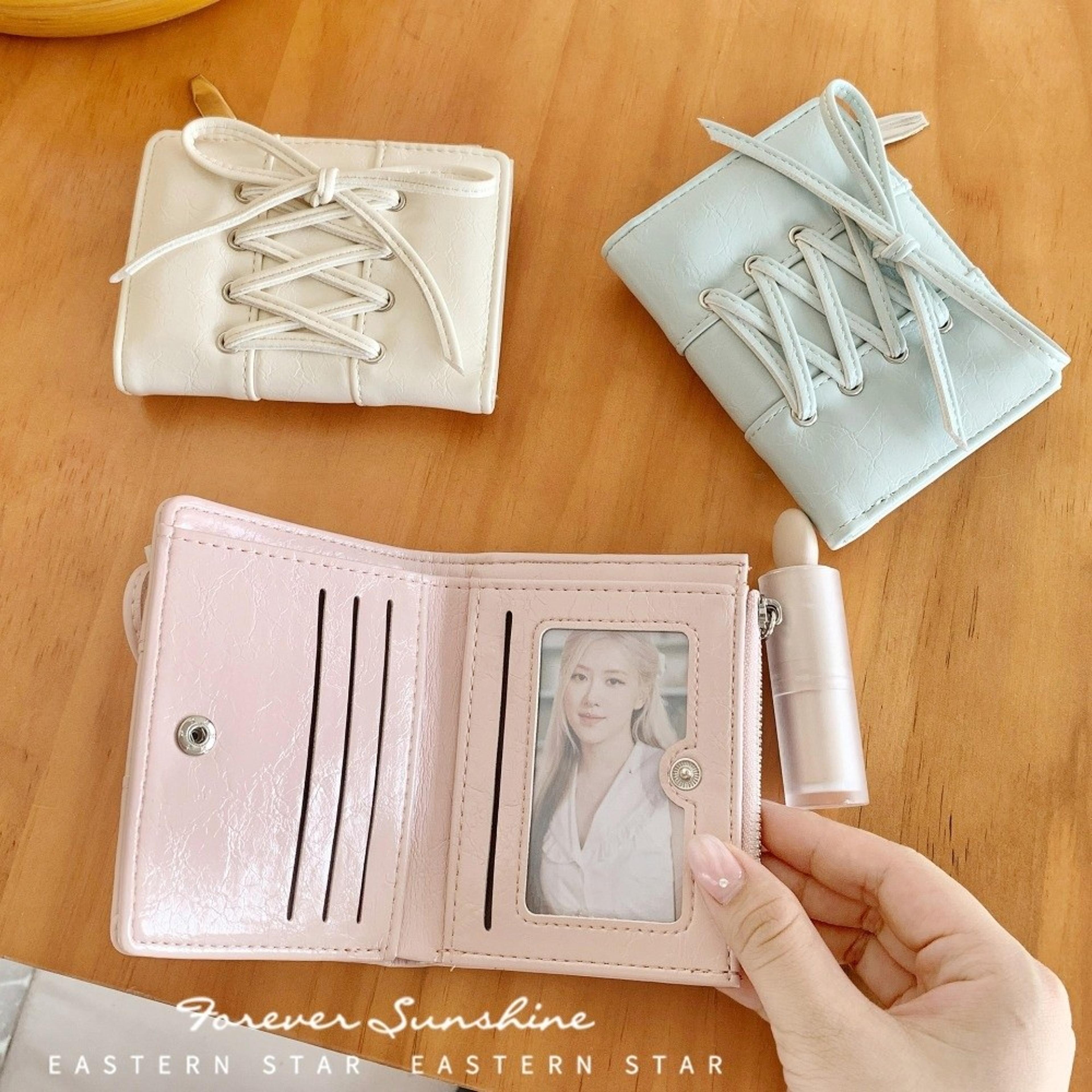 PU Leather Coin Pouch Casual Clutch Bag Girl Wallets Folding Card Holder 1