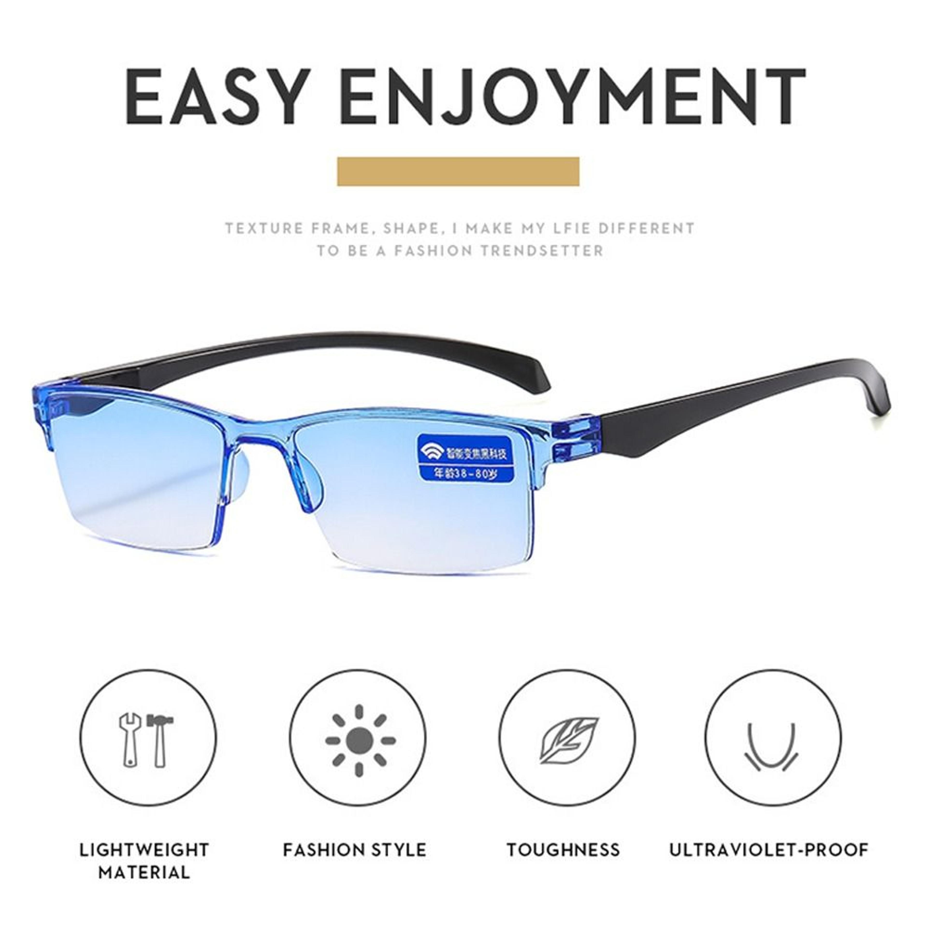 Smart Automatic Zoom Eyeglasses For Men And Women AntiBlue Light Frameless Optical Computer Eyewear