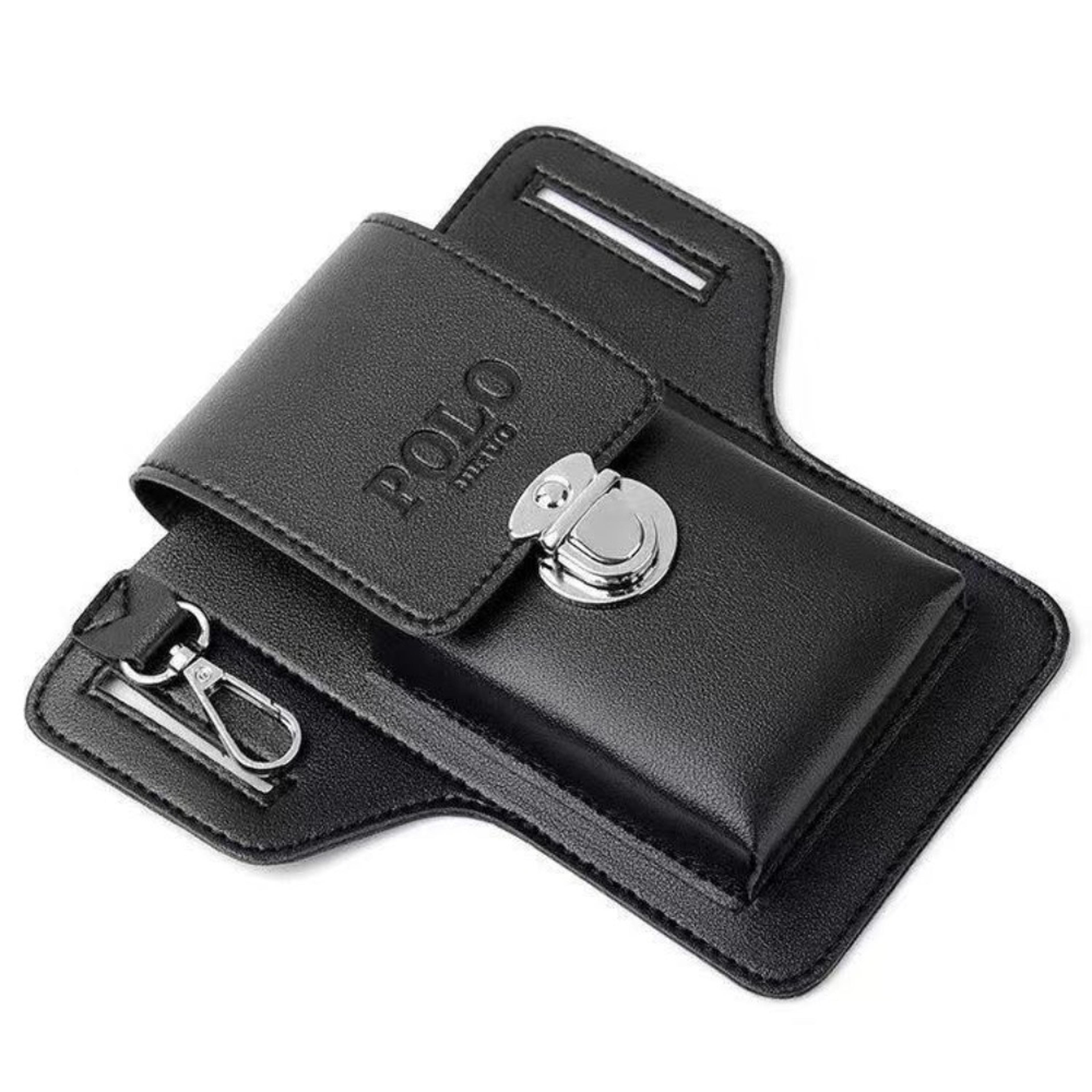 Mens Belt Leather Case Vertical Phone Waistpack Multifunctional Portable Card Bag PU Leather Keyed 7