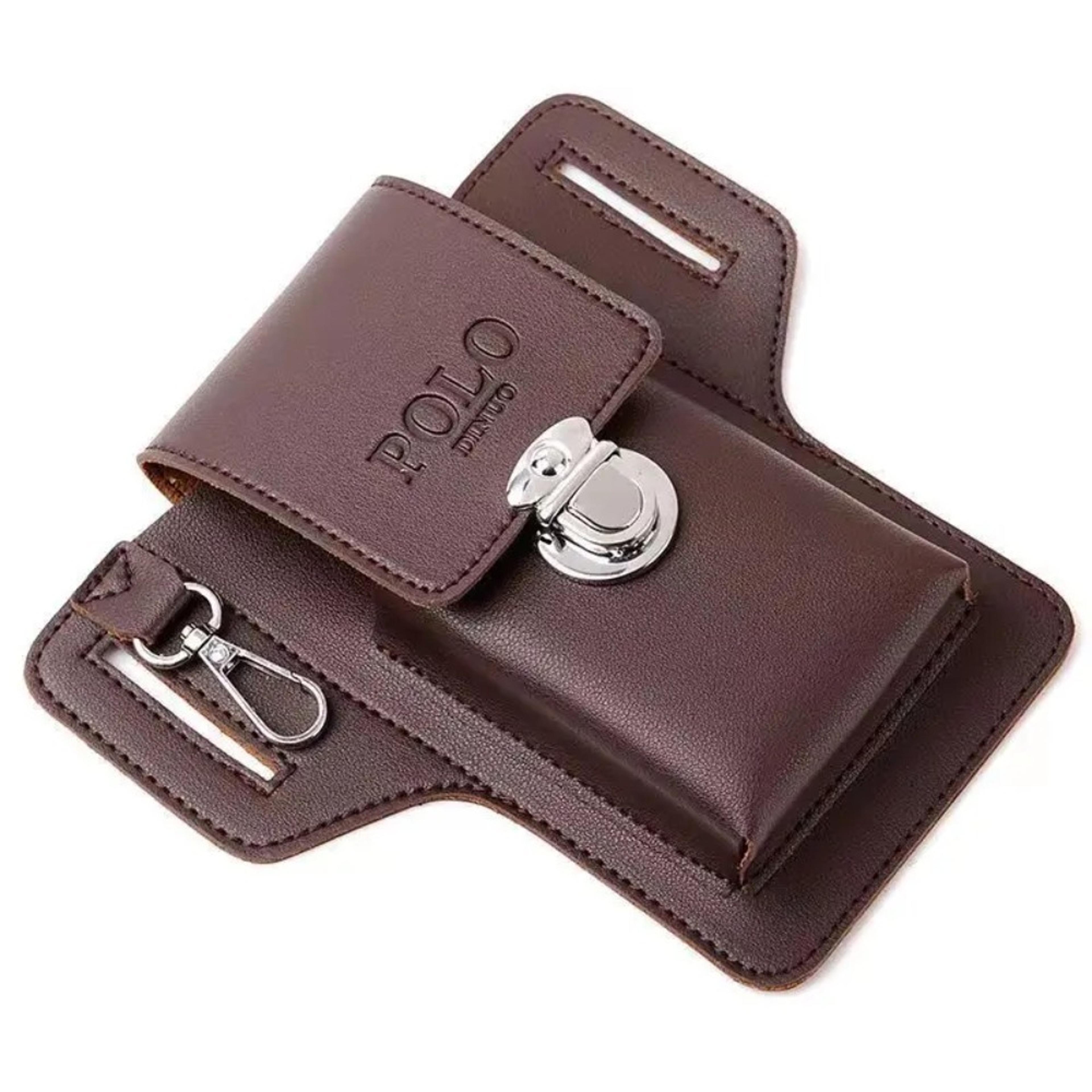 Mens Belt Leather Case Vertical Phone Waistpack Multifunctional Portable Card Bag PU Leather Keyed 9