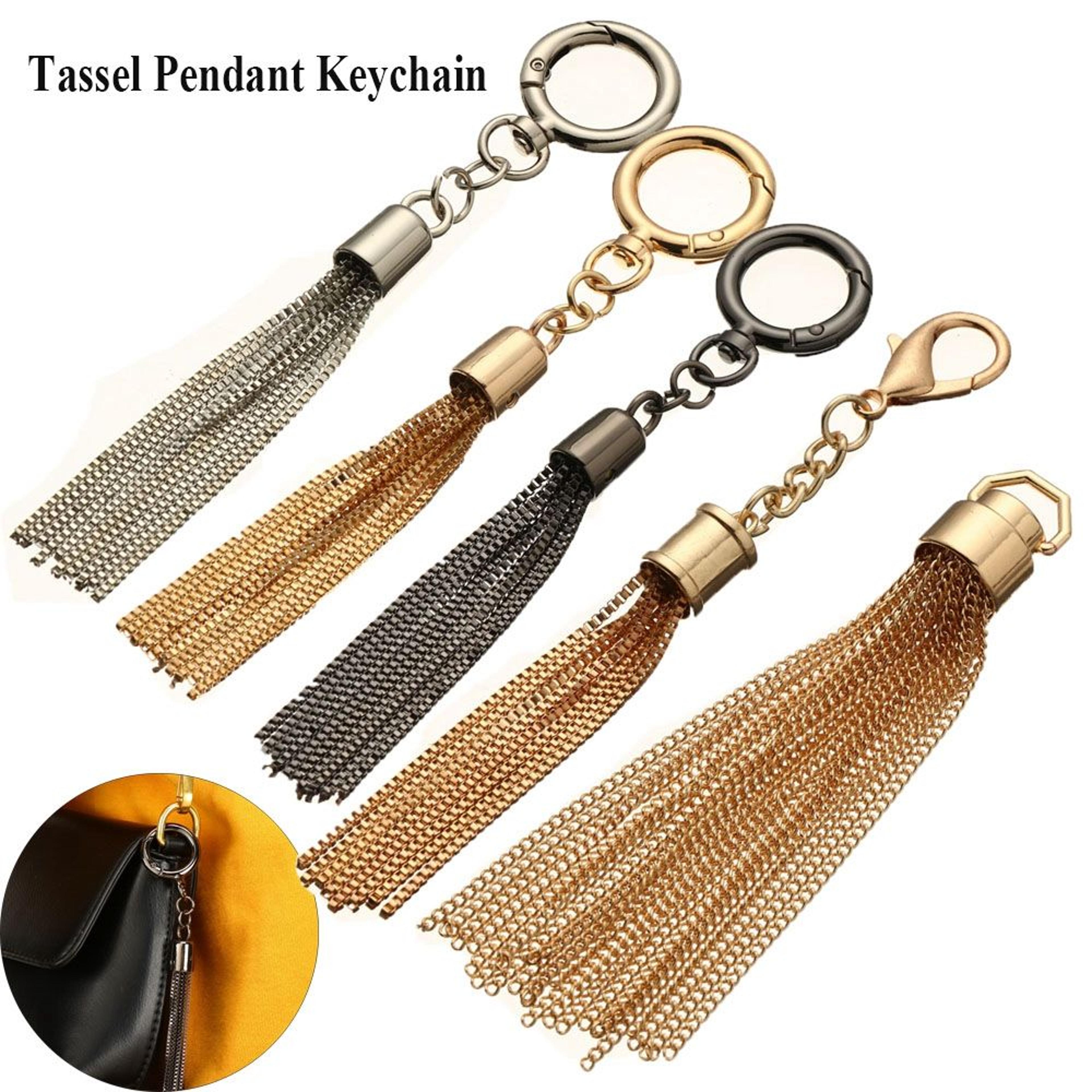 DIY Fashion Metal Decoration Buckle Tassel Pendant Keychain For Handbag Shoulder Bag Purse Hardware 1