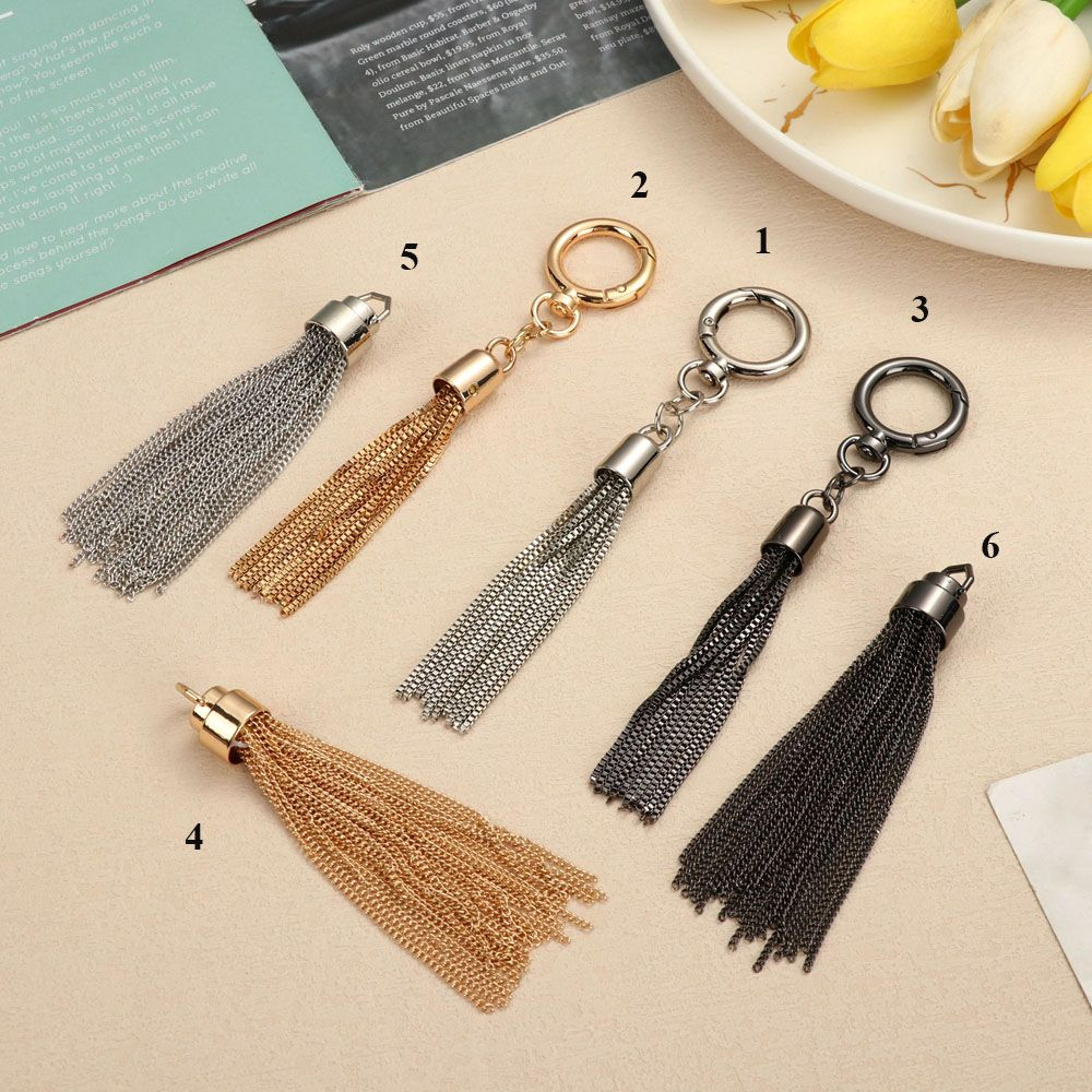 DIY Fashion Metal Decoration Buckle Tassel Pendant Keychain For Handbag Shoulder Bag Purse Hardware 3