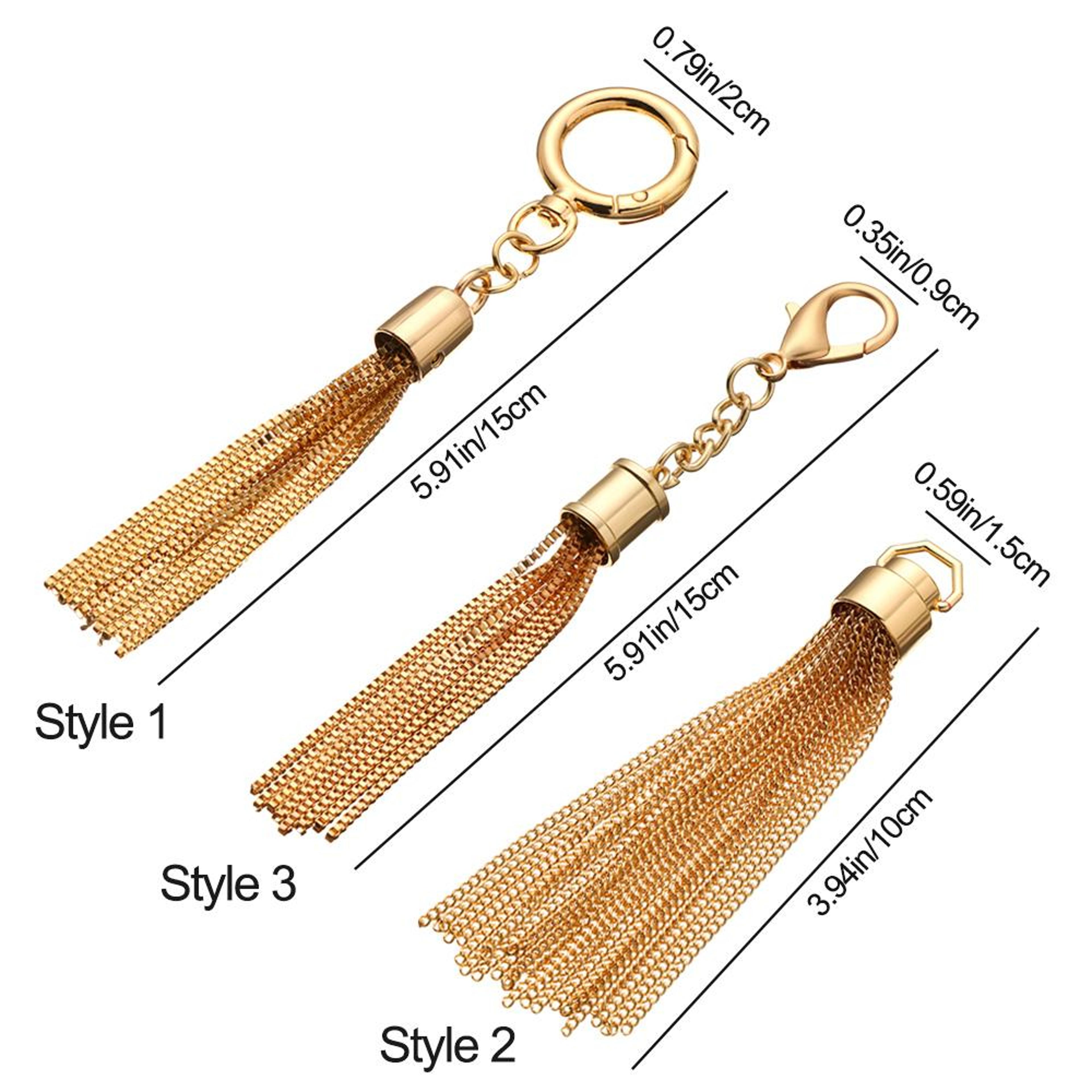 DIY Fashion Metal Decoration Buckle Tassel Pendant Keychain For Handbag Shoulder Bag Purse Hardware 4