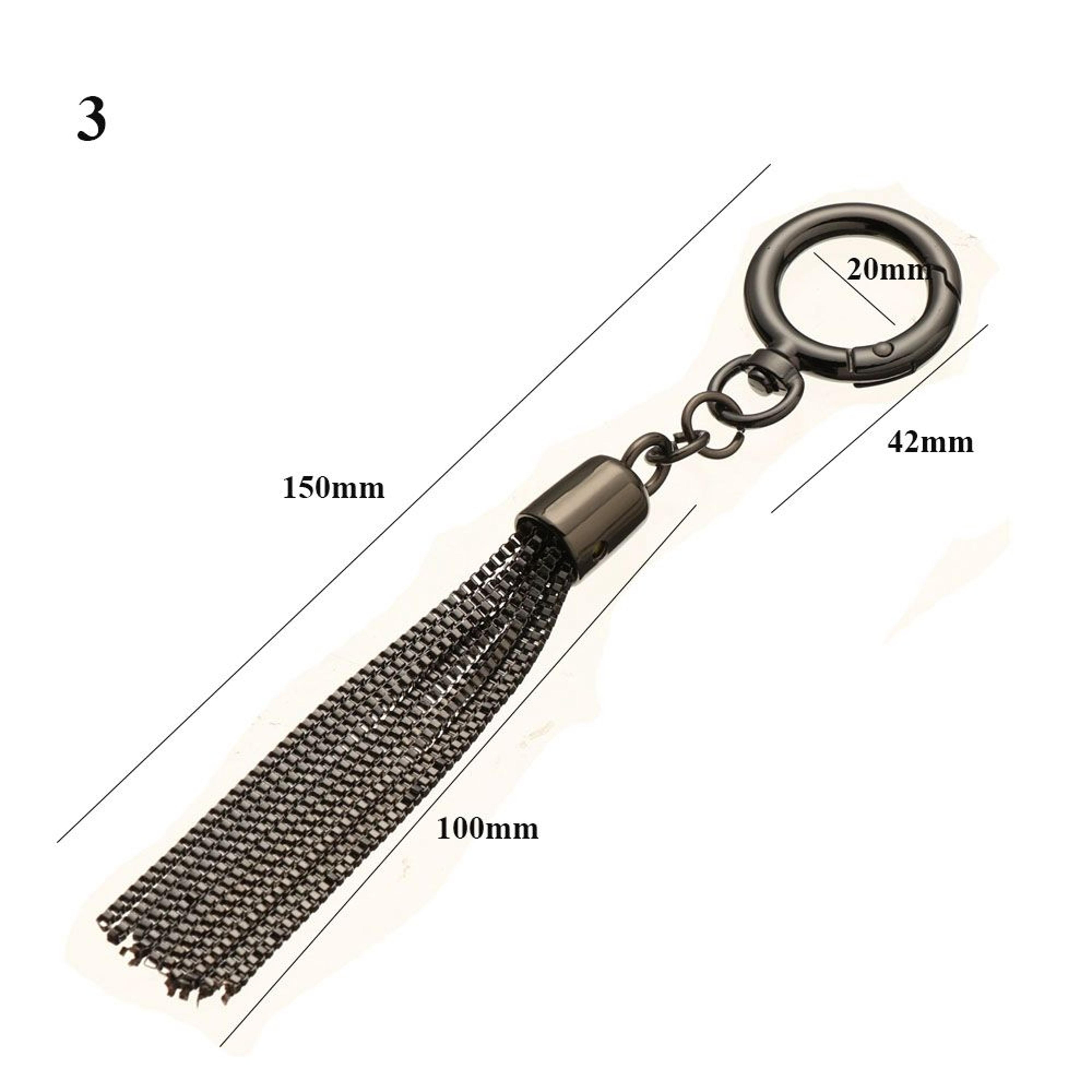 DIY Fashion Metal Decoration Buckle Tassel Pendant Keychain For Handbag Shoulder Bag Purse Hardware 11