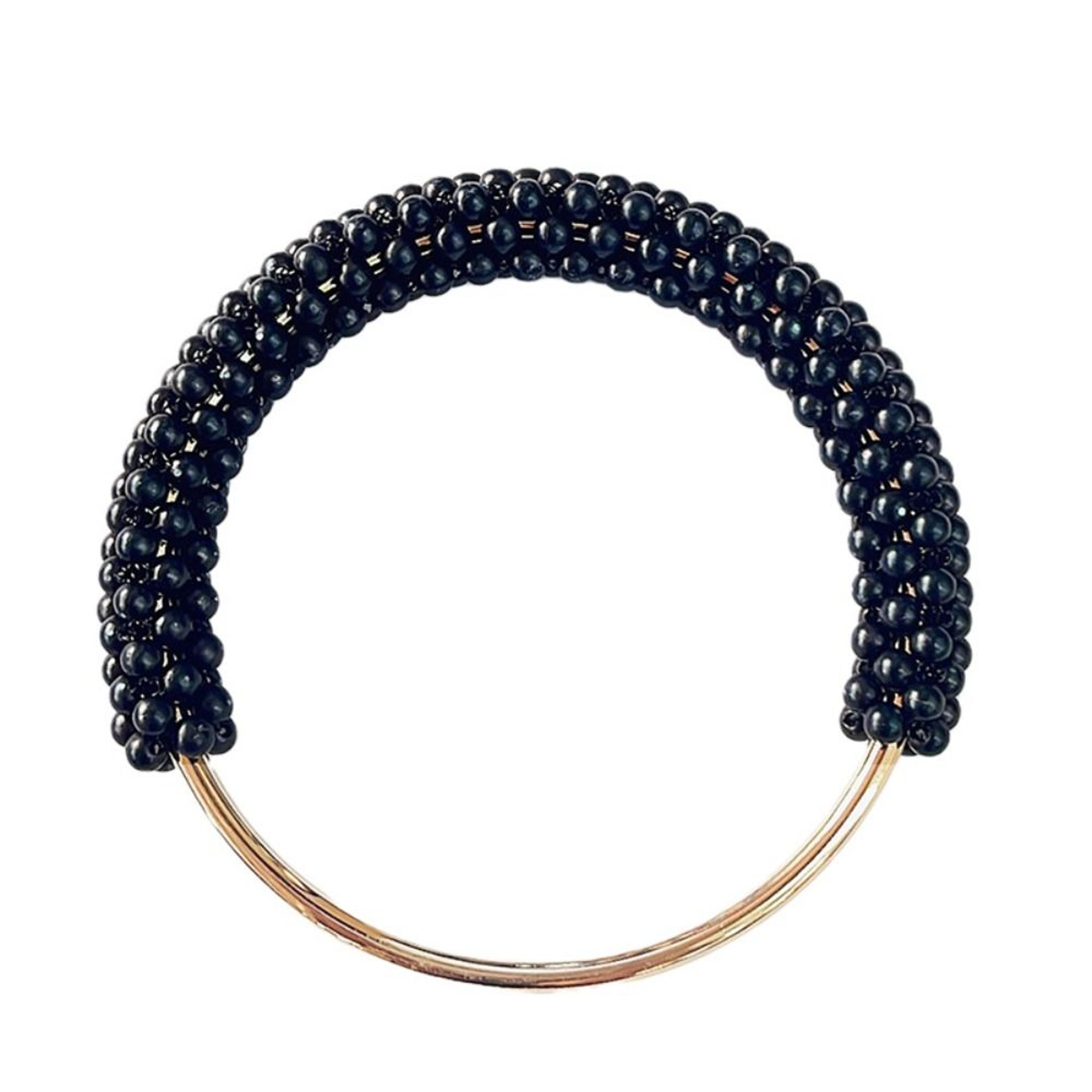 Exquisite Pearl Round Bag Handle Metal Ring Braided Colorful Beads For Women Handbag Purse Frame 3