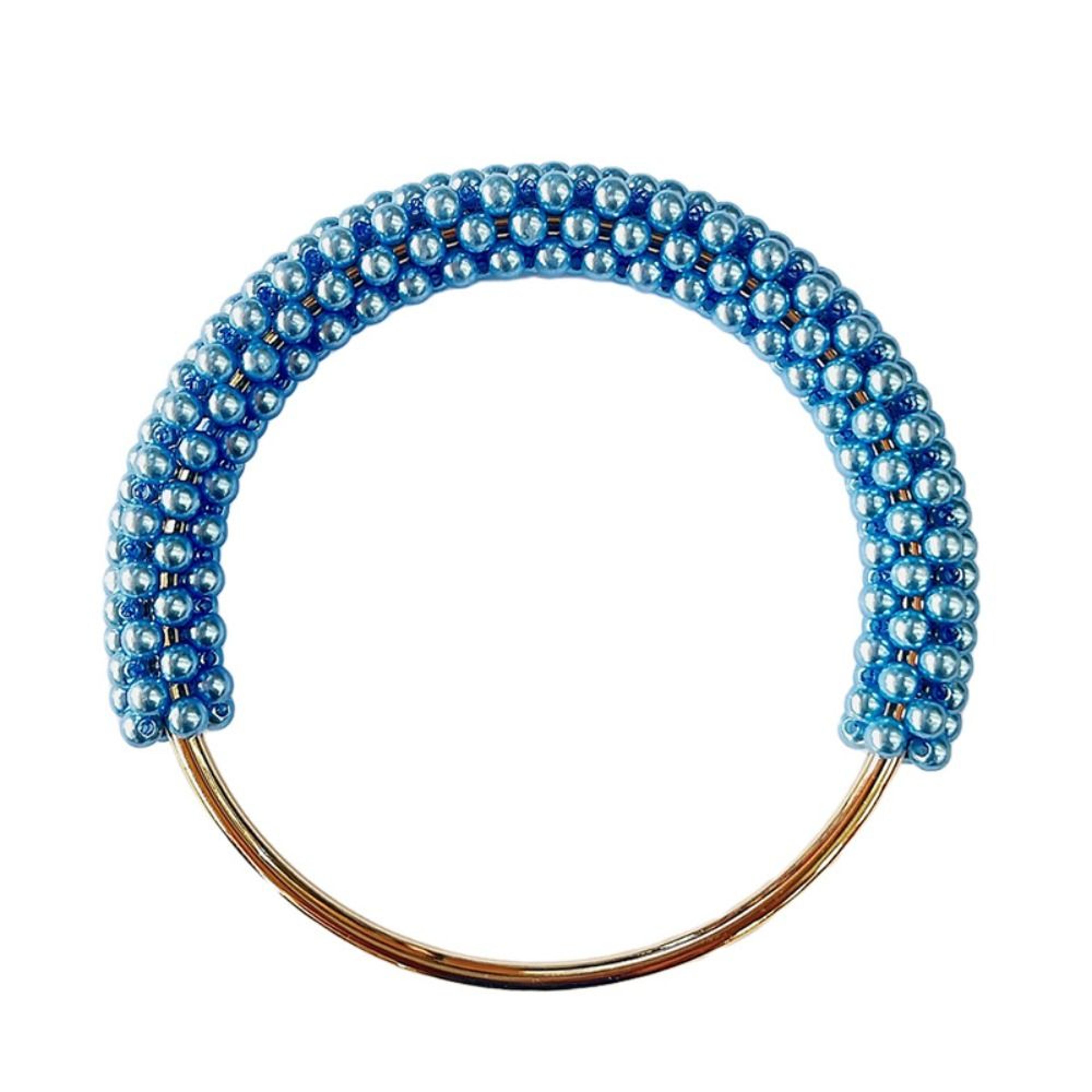 Exquisite Pearl Round Bag Handle Metal Ring Braided Colorful Beads For Women Handbag Purse Frame 10