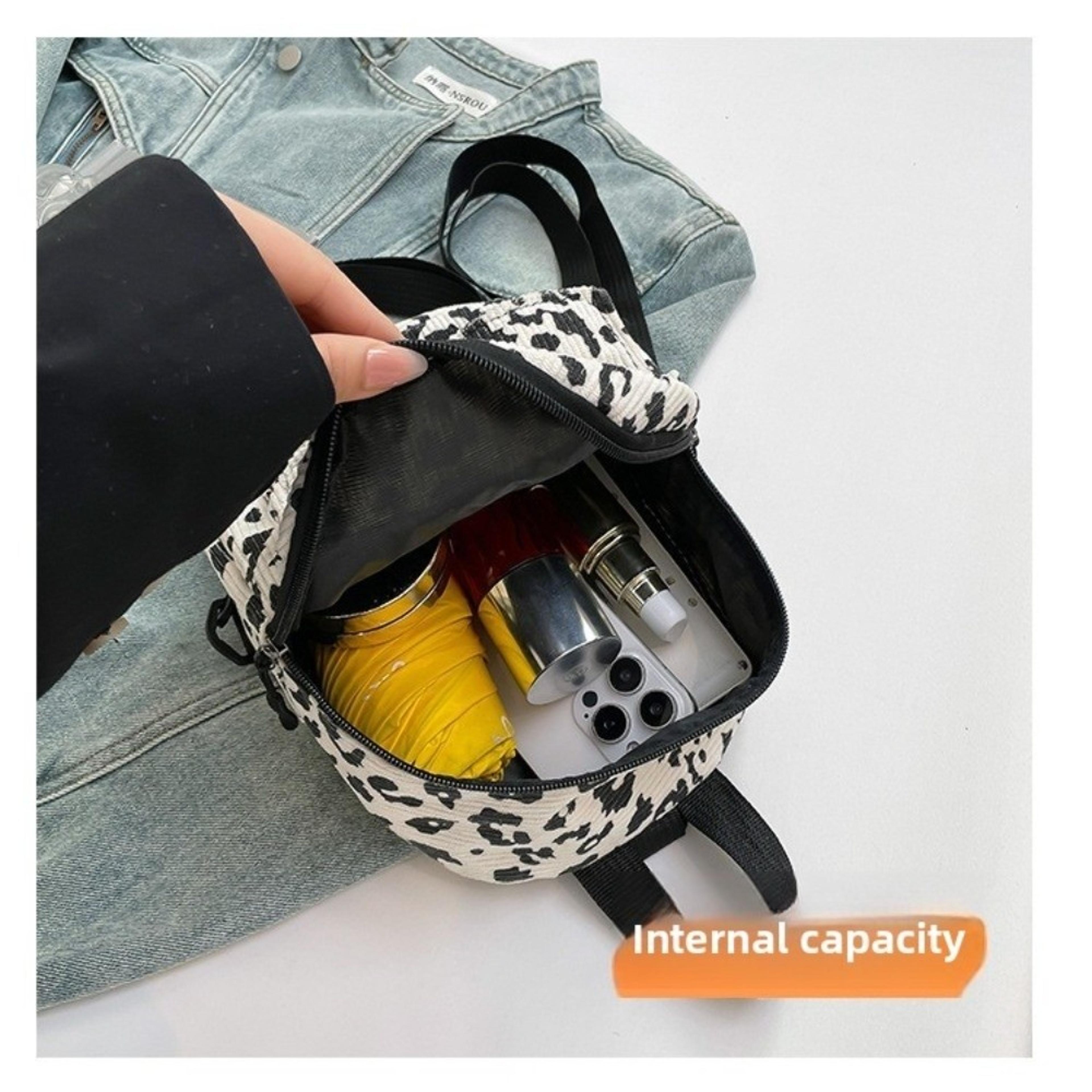 Fashion Vintage Leopard Print Mini Rucksack Bag Large Capacity Travel Backpack Womens Shoulder Bag  5