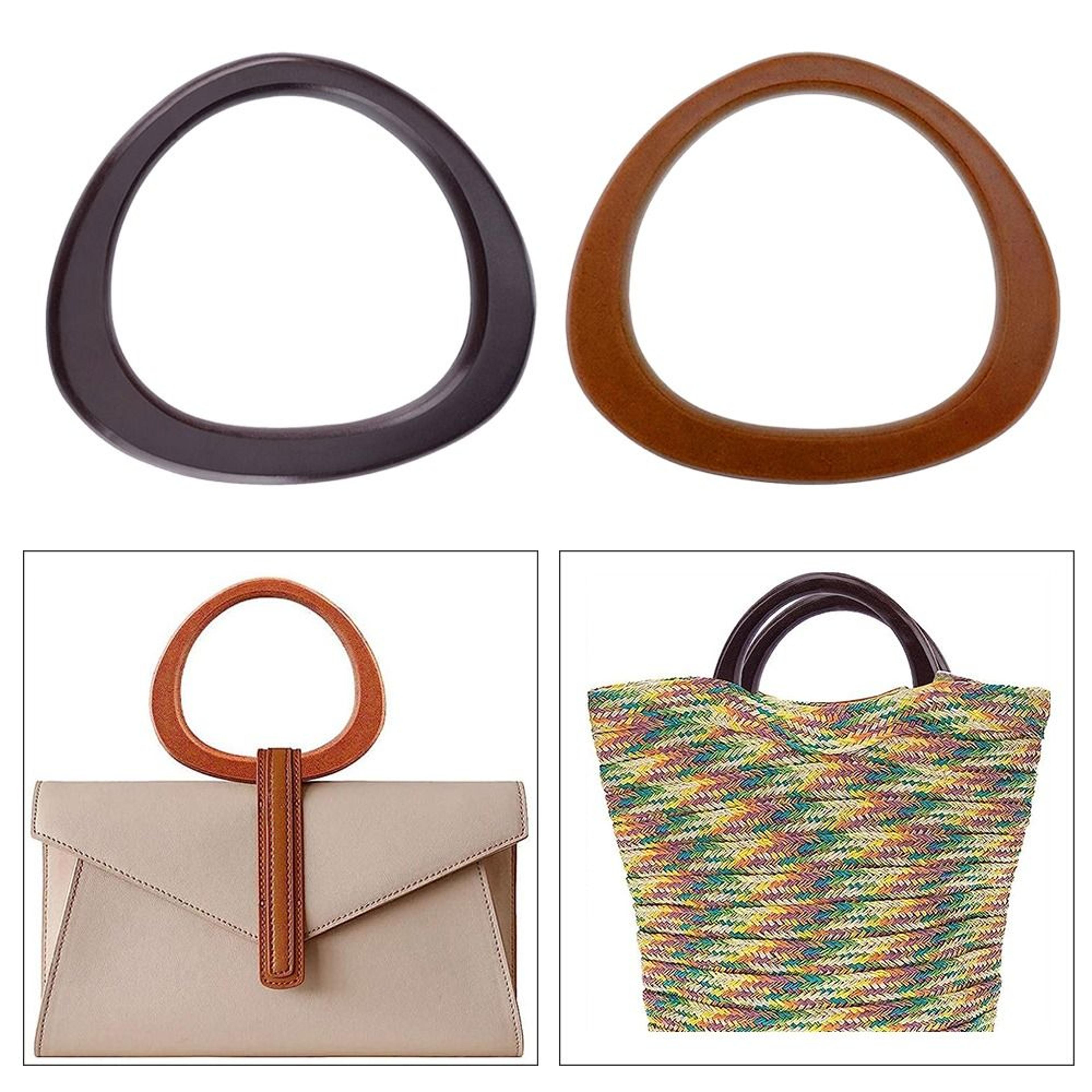Dshaped Wooden Bag Handle Ring Handbag Handles Replacement DIY Purse Accessories 5