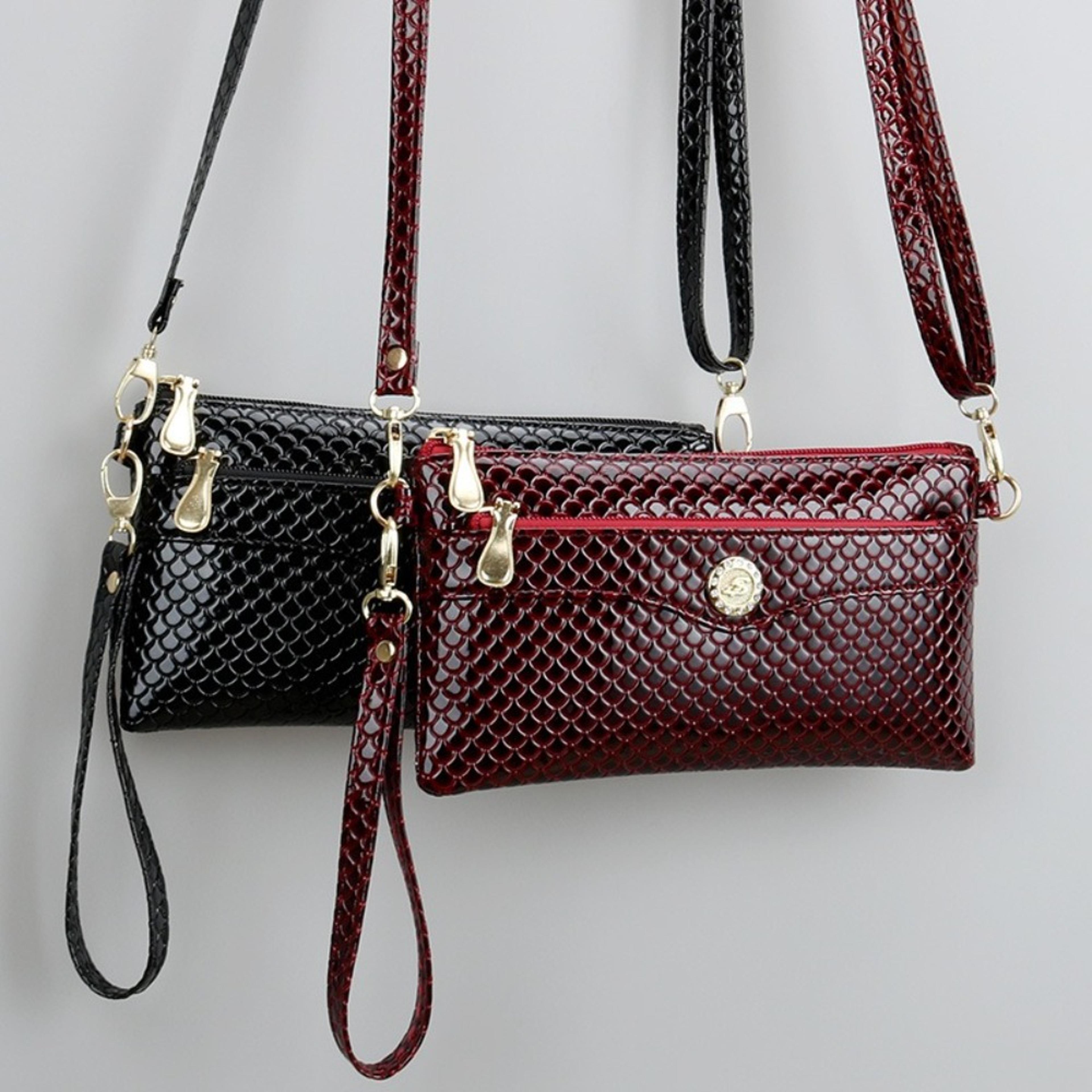 Multifunctional Women Shoulder Bags PU Leather Crocodile Pattern Small Square Phone Bag For Women A 0