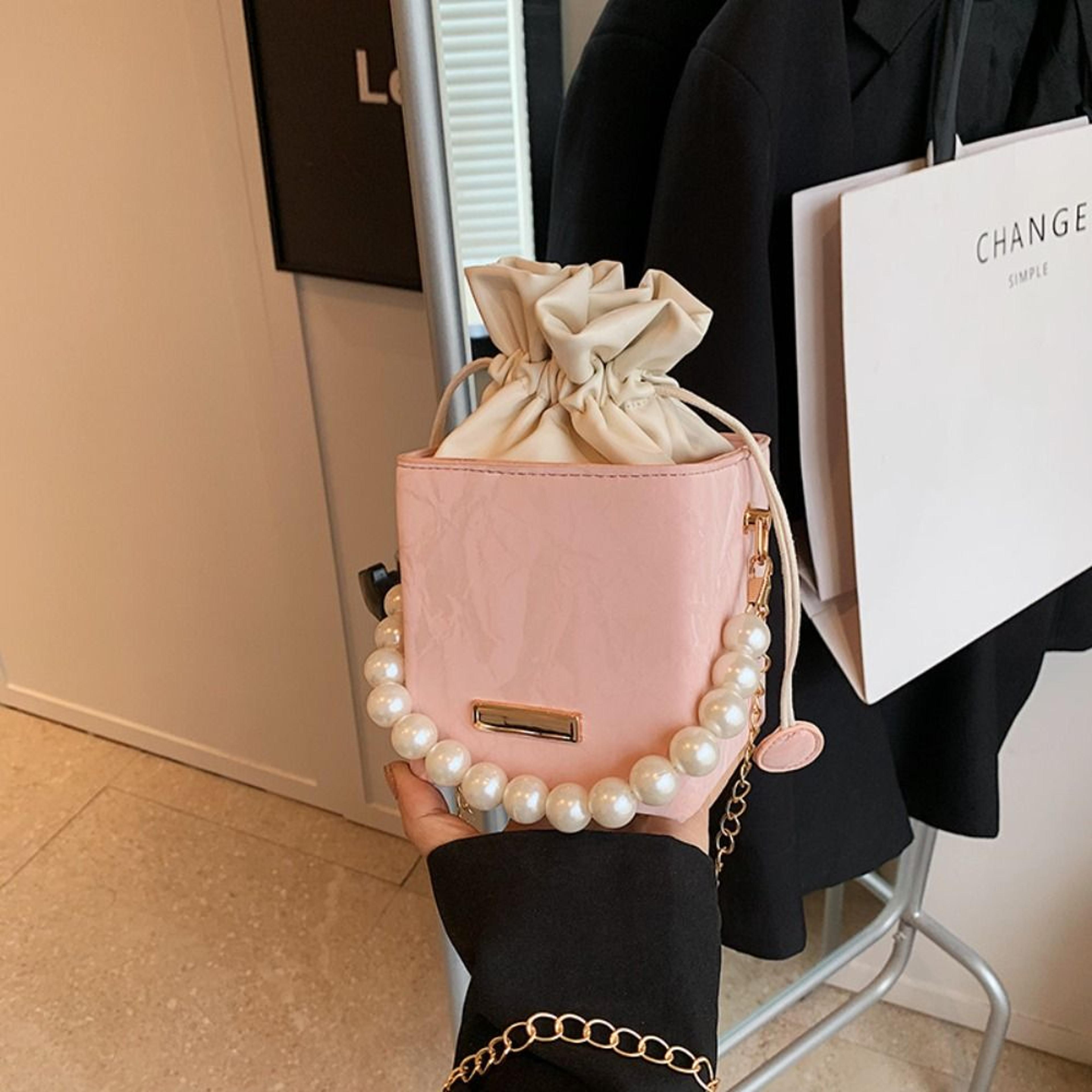 Pearl Waist Bag With Fashion Chain Vintage PU Leather Crossbody Bag 9