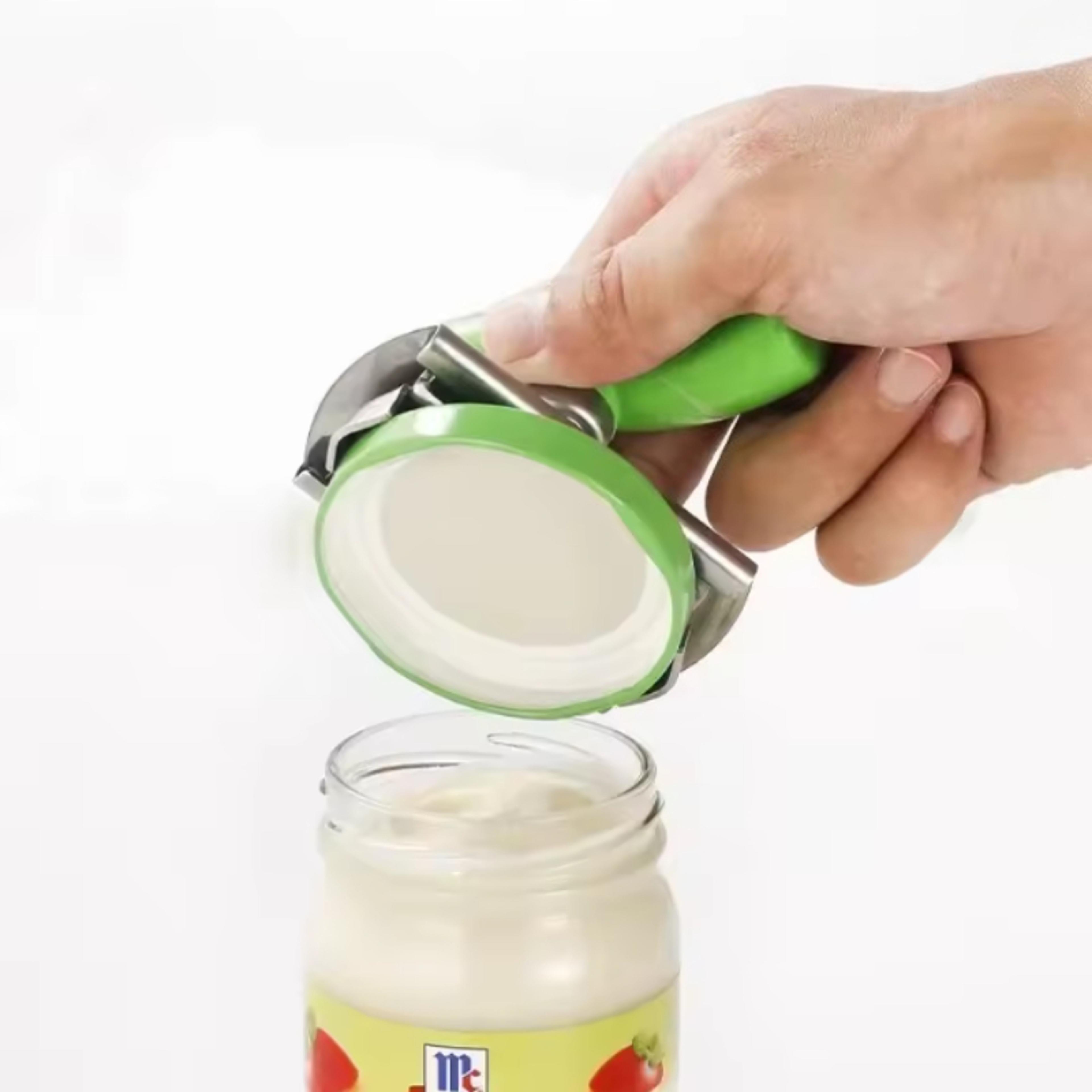 Stainless Steel Can Opener Laborsaving Adjustable Lid Unscrew Multifunctional Rotating Bottle Opene 1