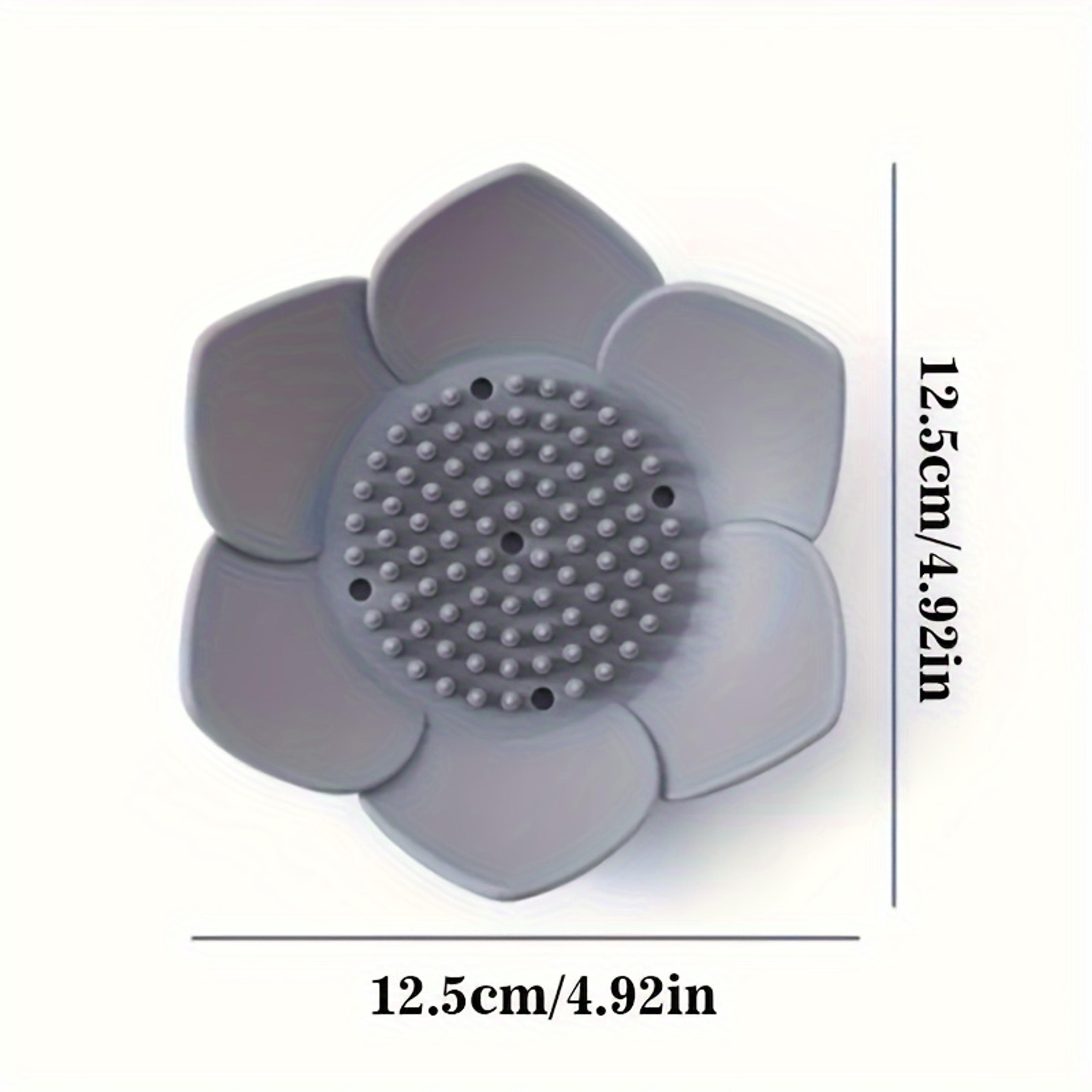 Soap Box Lotus Shape Nonslip Silicone Draining Soap Tray Bathroom Soap Dish 4