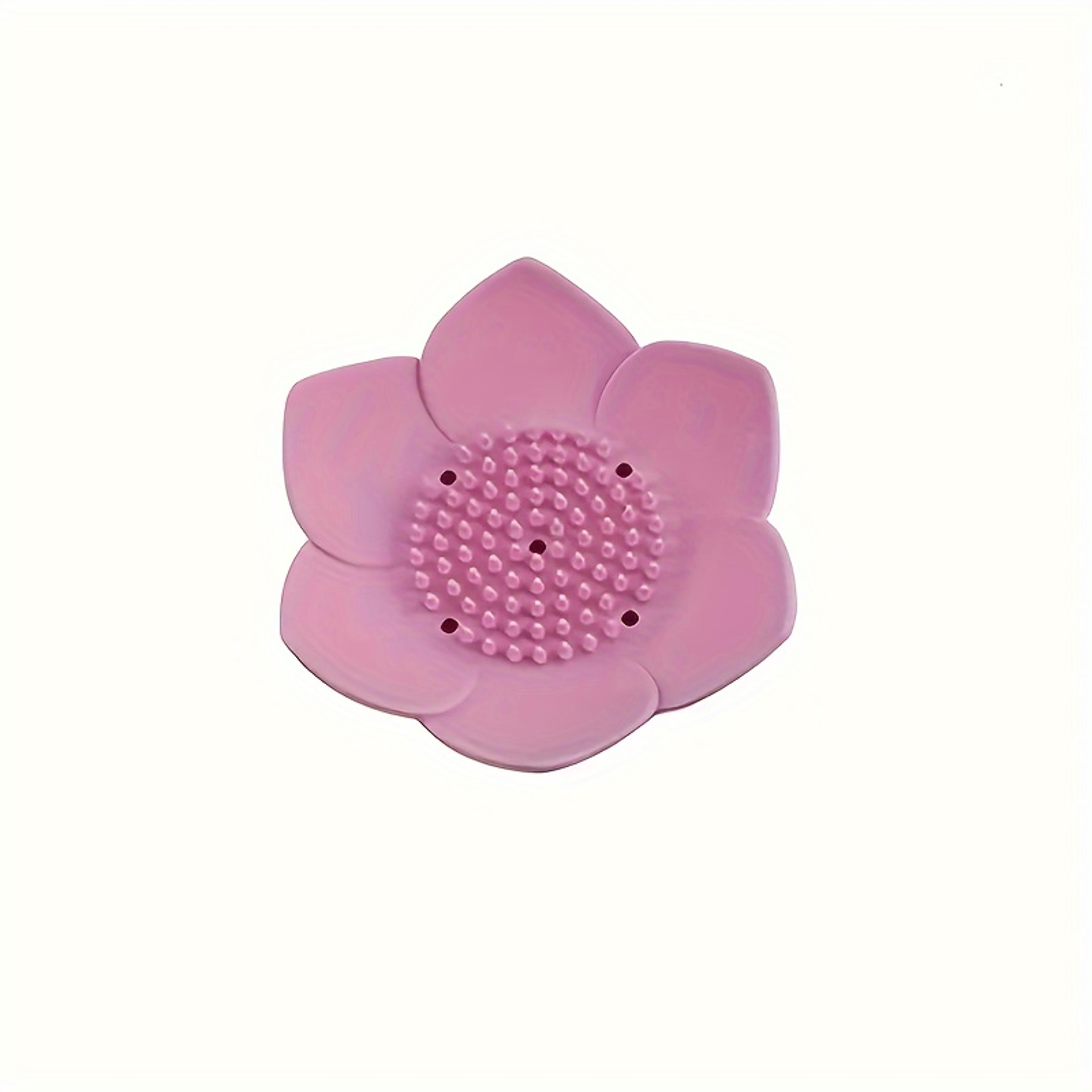 Soap Box Lotus Shape Nonslip Silicone Draining Soap Tray Bathroom Soap Dish 6