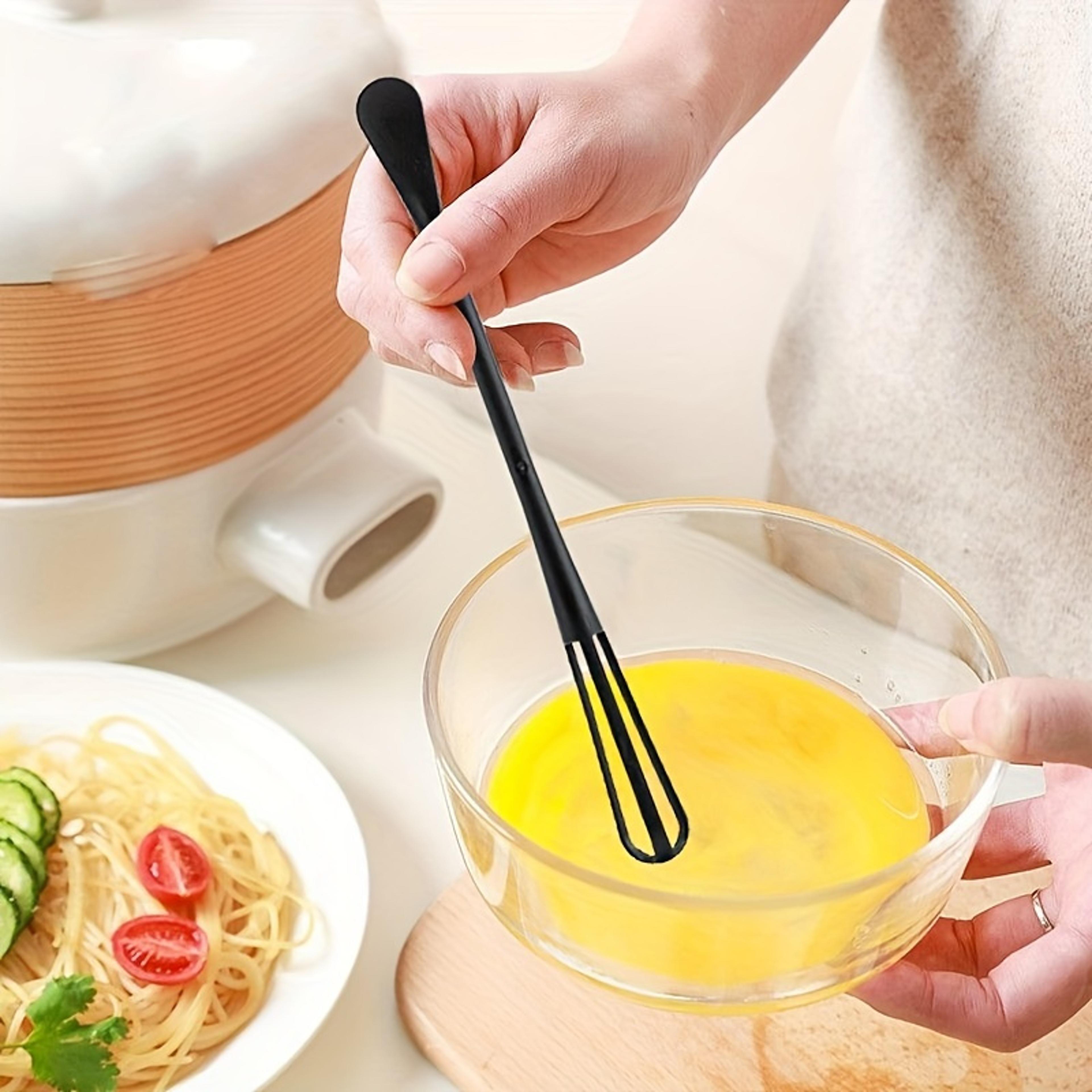 Plastic Doubleended Tiny Spoon Spatula Handle Manual Egg Blender Mini Whisk Spoon Kitchen Gadget 0
