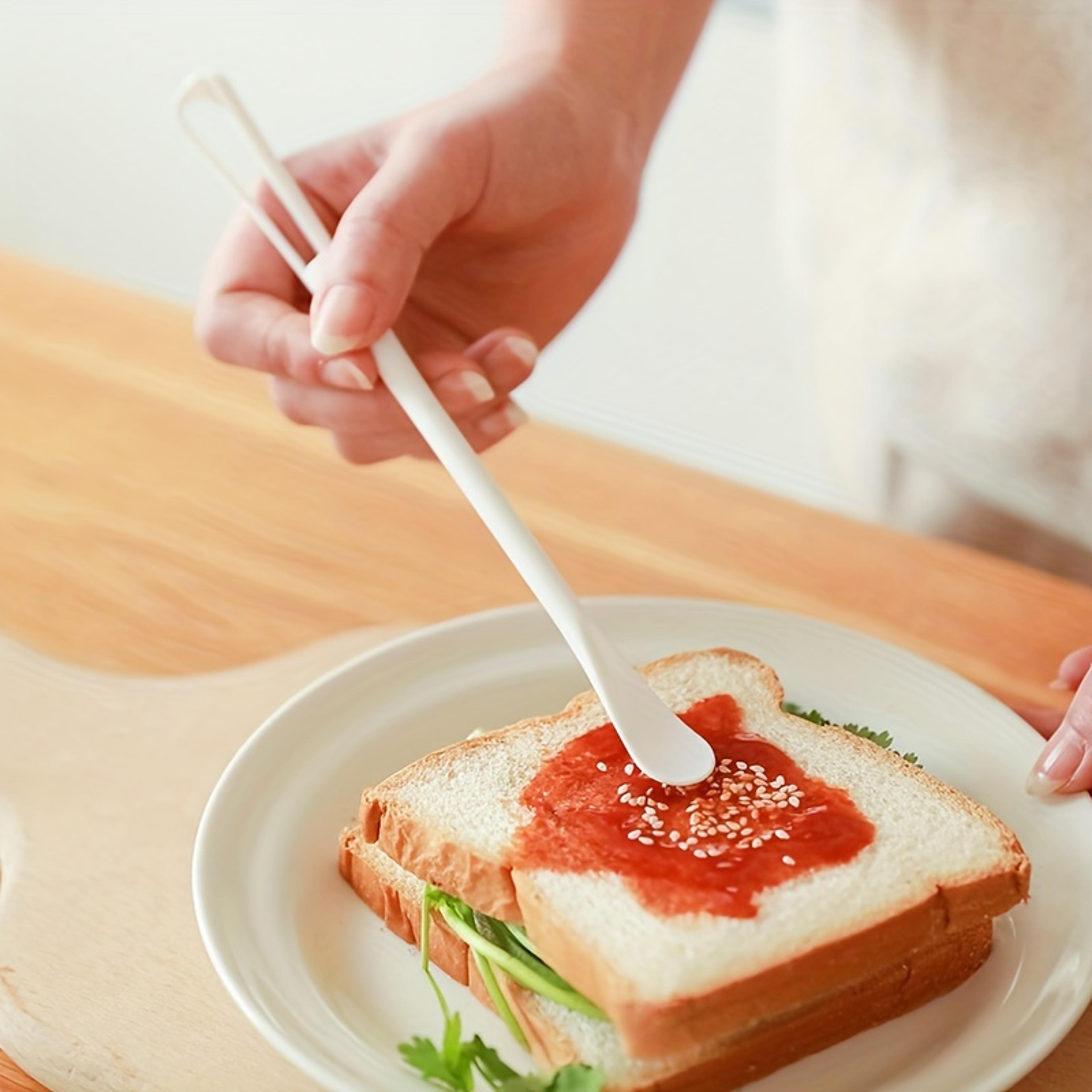 Plastic Doubleended Tiny Spoon Spatula Handle Manual Egg Blender Mini Whisk Spoon Kitchen Gadget 1