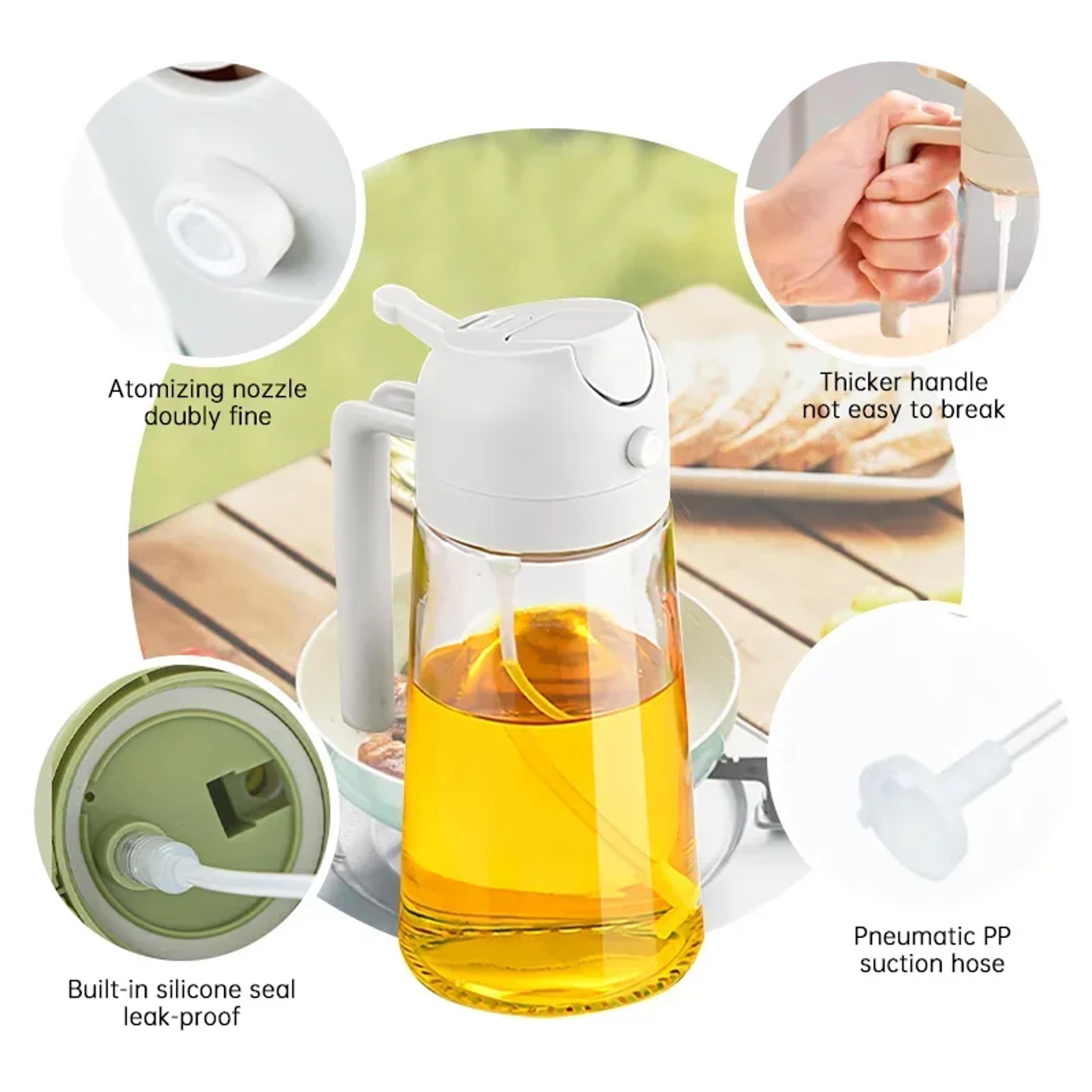 Dualpurpose Camping BBQ Baking Tool Glass Oil Spray Bottle With Pour Spout Nozzle Olive Dispenser 4