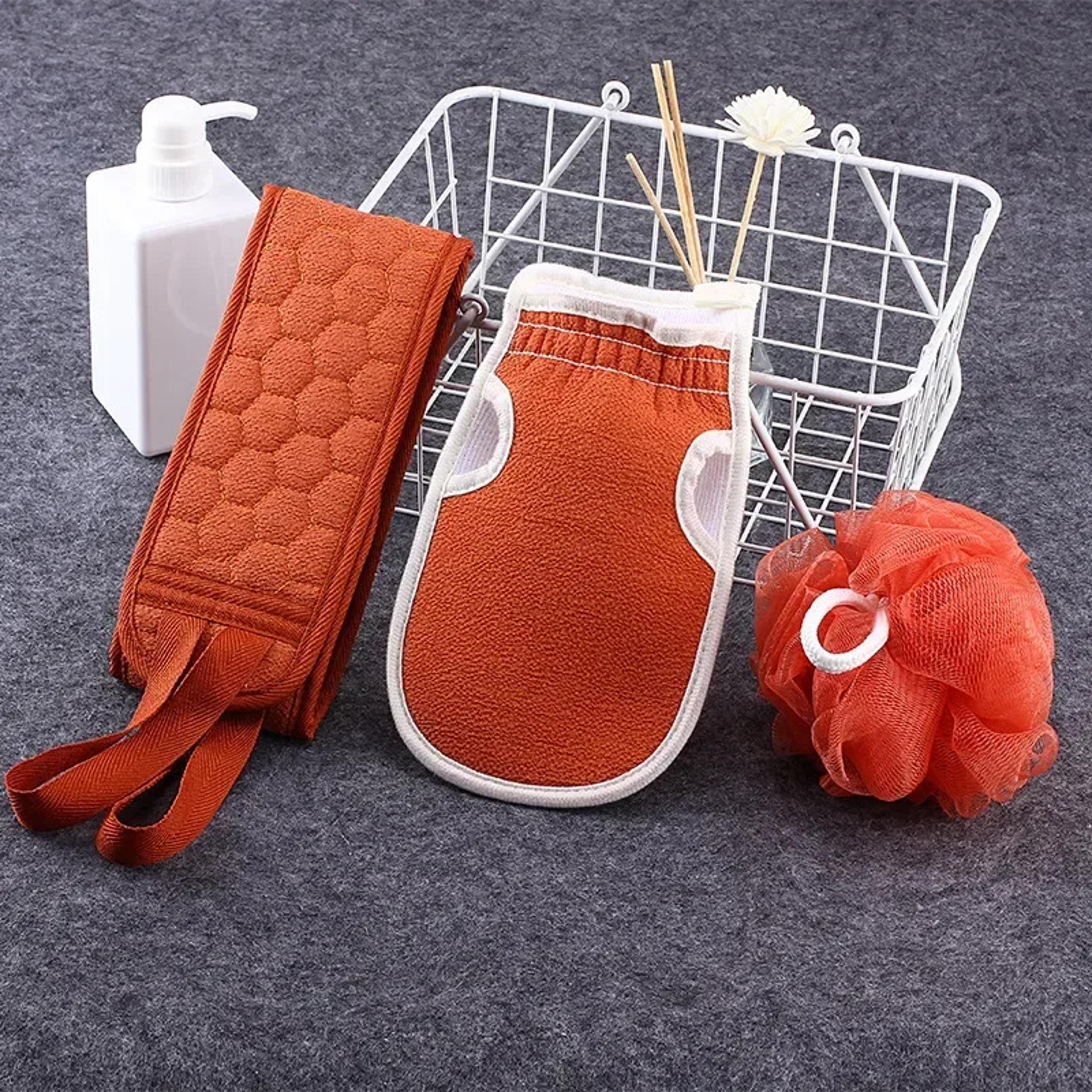 Thickened Mud Bath Ball Combination Set ThreePiece Bath Towel Shower Set 10