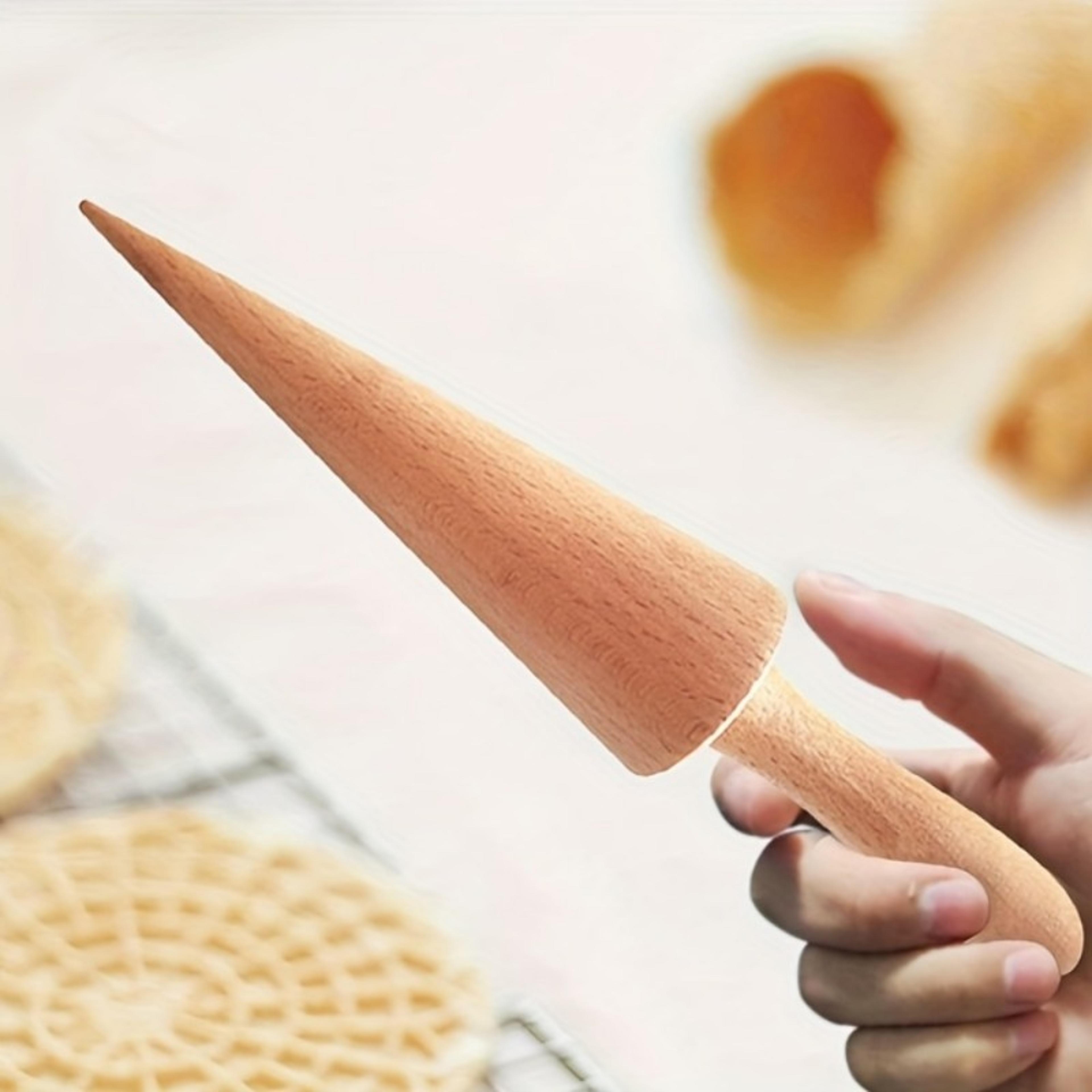 Wooden Ice Cream Cone Mold For Waffle Cake DIY Kitchen Tool For Croissant Making 3