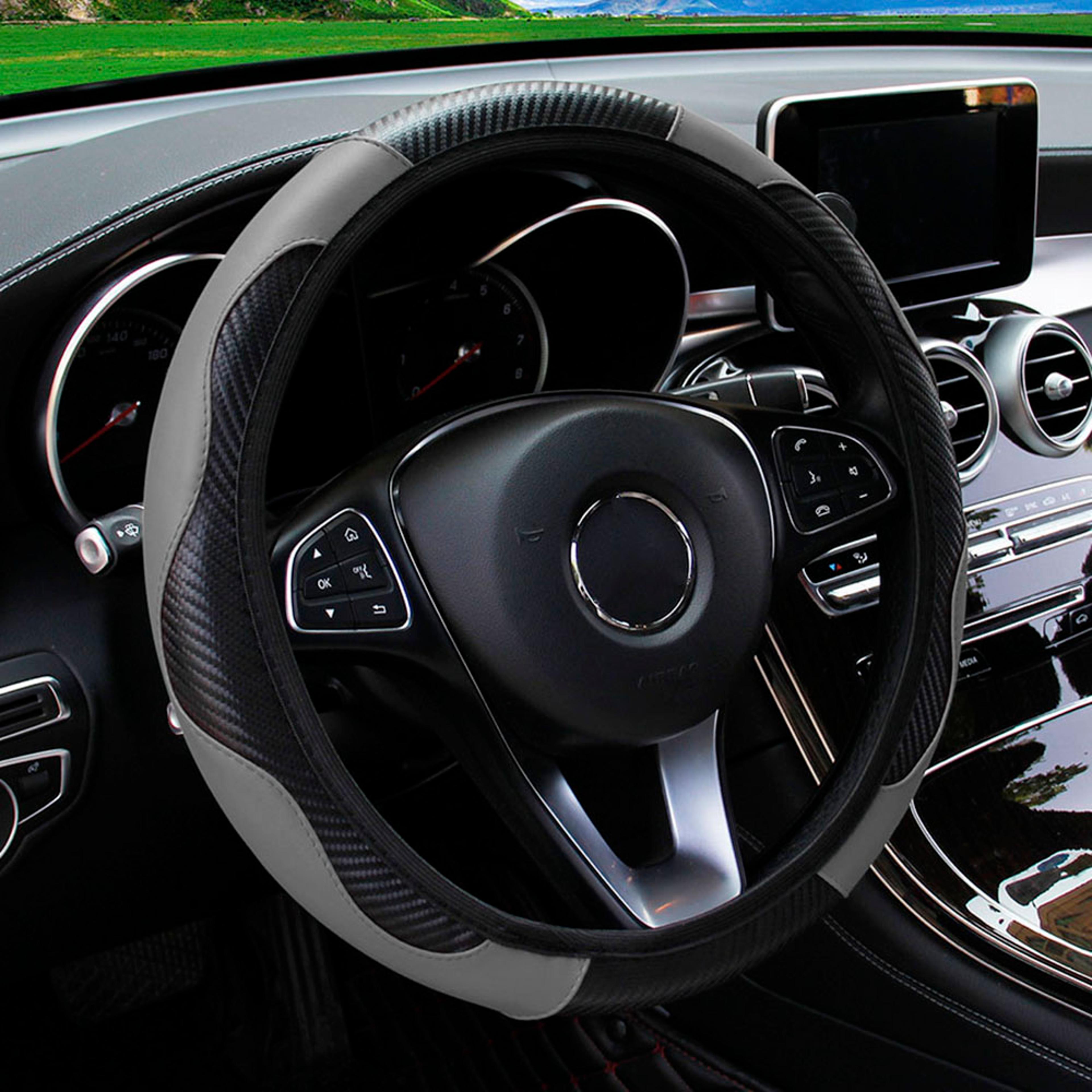 Carbon Fiber Leather Car Steering Wheel Cover Without Inner Ring Automotive Supplies 6