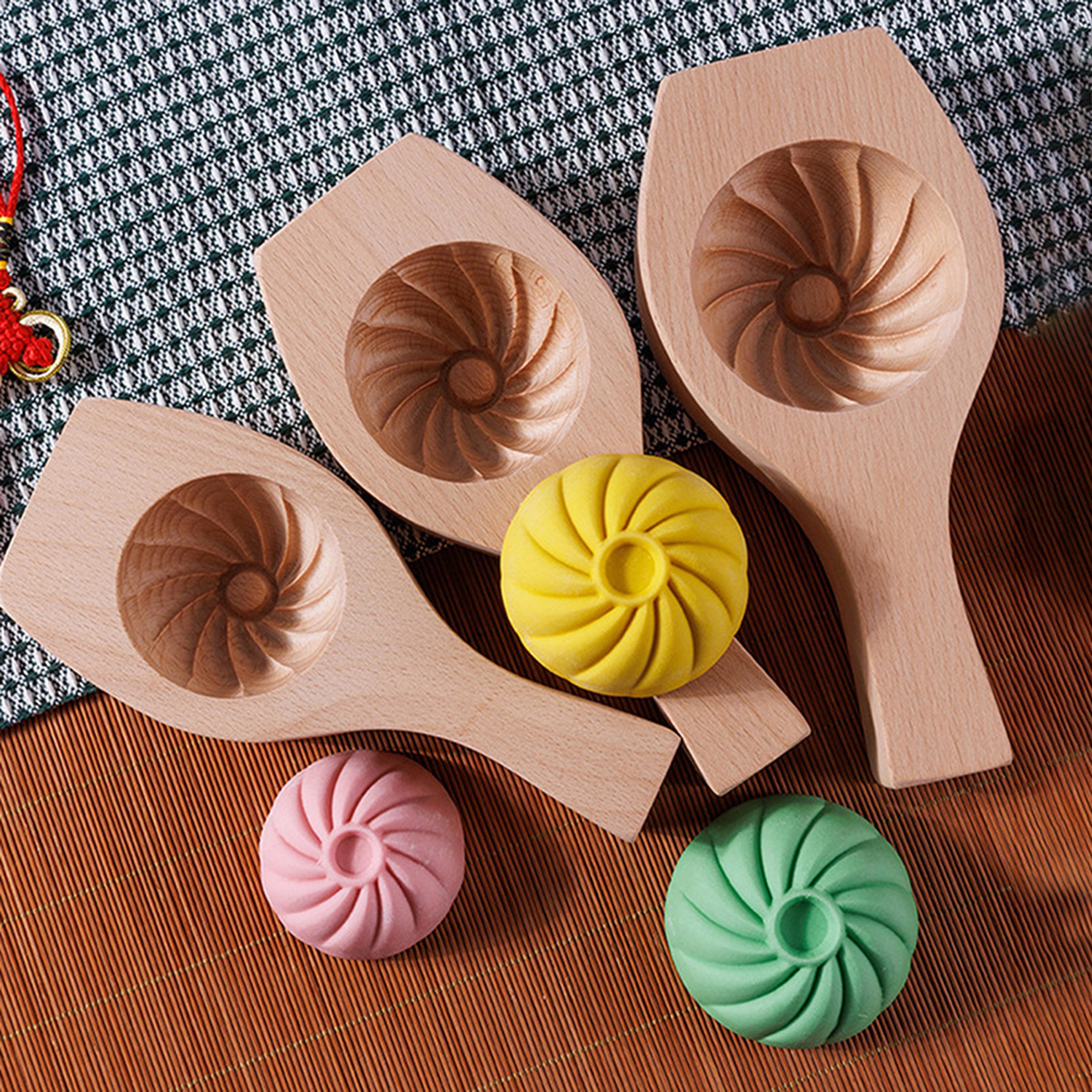Wooden Traditional Moon Cake Mould DIY Steamed Bun Mold Multipurpose Baking Tool For Pancakes Pie 0